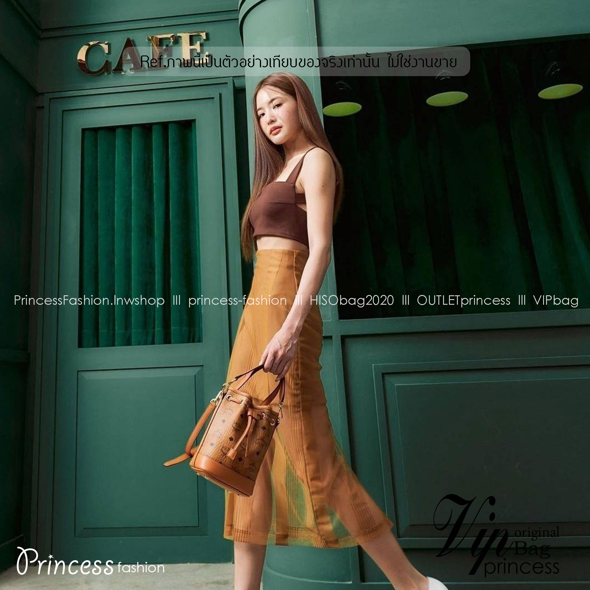 M.C.M MINI DESSAU DRAWSTRING BAG IN VISETOS กระเป๋าสะพายทรง bucket ไซส์ mini เกรดออริ สลับแท้ 1:1 ใช้งานต่างประเทศได้