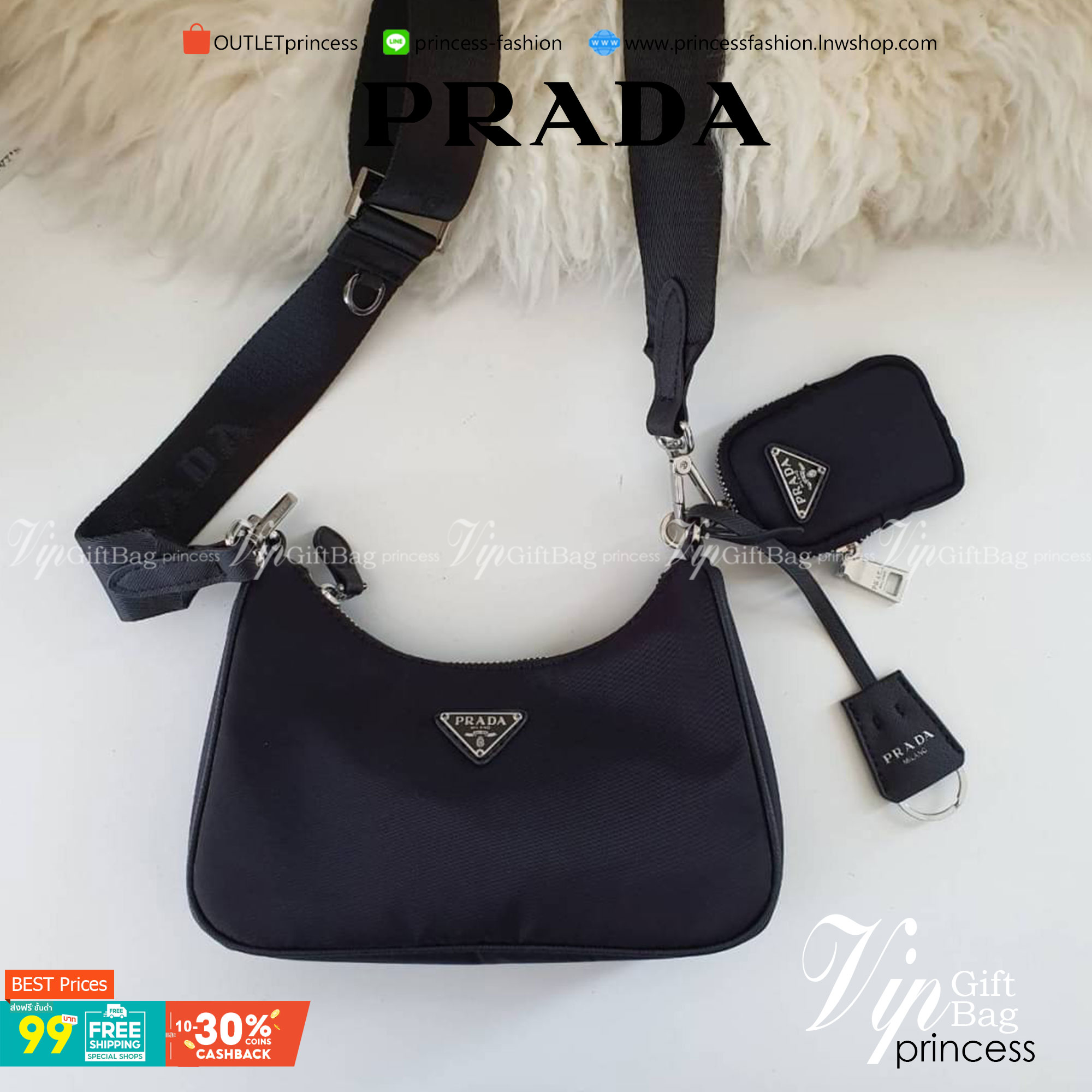 BEST SELLER!! **กำลังมาแรงมากค่ะ กับแบรนด์ PRADA ใบเดียวคุ้มมากค่ะ อุปกรณ์ ครบชุด **ซื้อ1ได้ถึง3ไอเท็ม ทั้งสายยาว และกระเป๋าใส่เหรียญ และป้ายแท็คหนัง อย่างดี **อะไหล่ปั้มแบรนด์แท้ทุกจุด วัสดุทำจากผ้า Nylon อย่างดี กันน้ำได้ อยู่ทรงสวย สามารถใส่กระเป๋าตังค