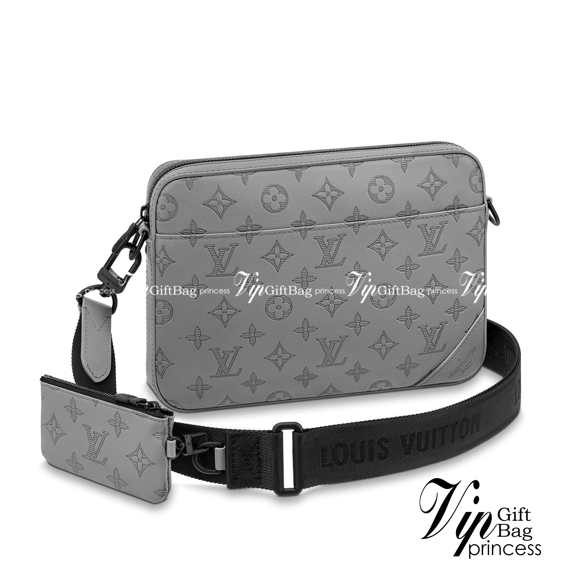 LV Duo messenger Gray Monogram Shadow เกรดใช้งานสลับใบจริงได้ เทพออริจินอล เนื้องานสวยงาม หนังแท้ ใช้ได้ทั้งชายหญิง ภาพสินค้าถ่ายจากงานขายจริงใช้งานต่างประเทศได้