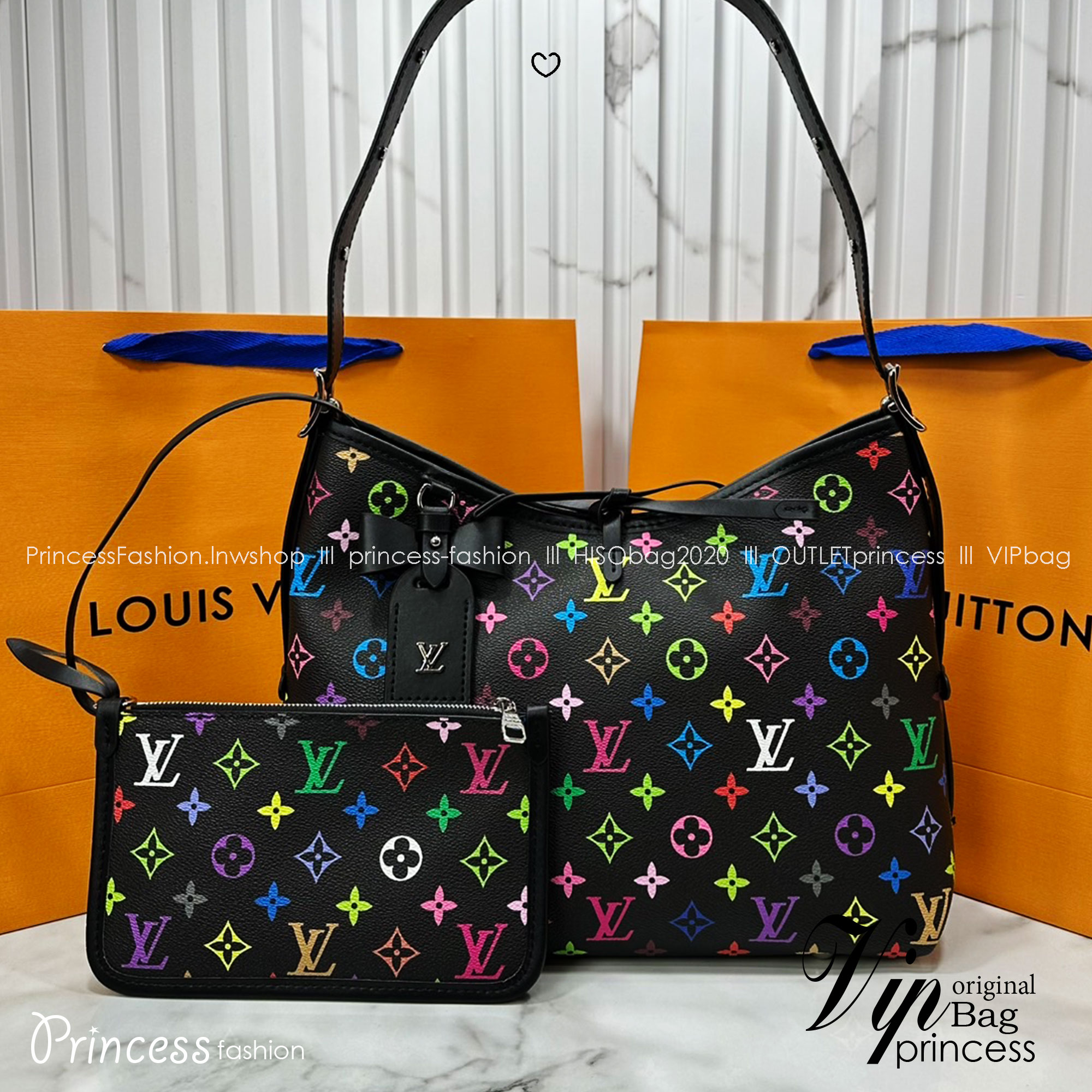 LV x TM CarryAll PM bag Murakami กระเป๋าทรงโท้ทแครี่ออลสุดคลาสสิกแต่งแต้มดีเทลเปี่ยมชีวิตชีวาจากคอลเลคชั่น LV x Murakami ด้วยลายโมโนแกรมสุดไอคอนิกเปี่ยมสีสันใหม่