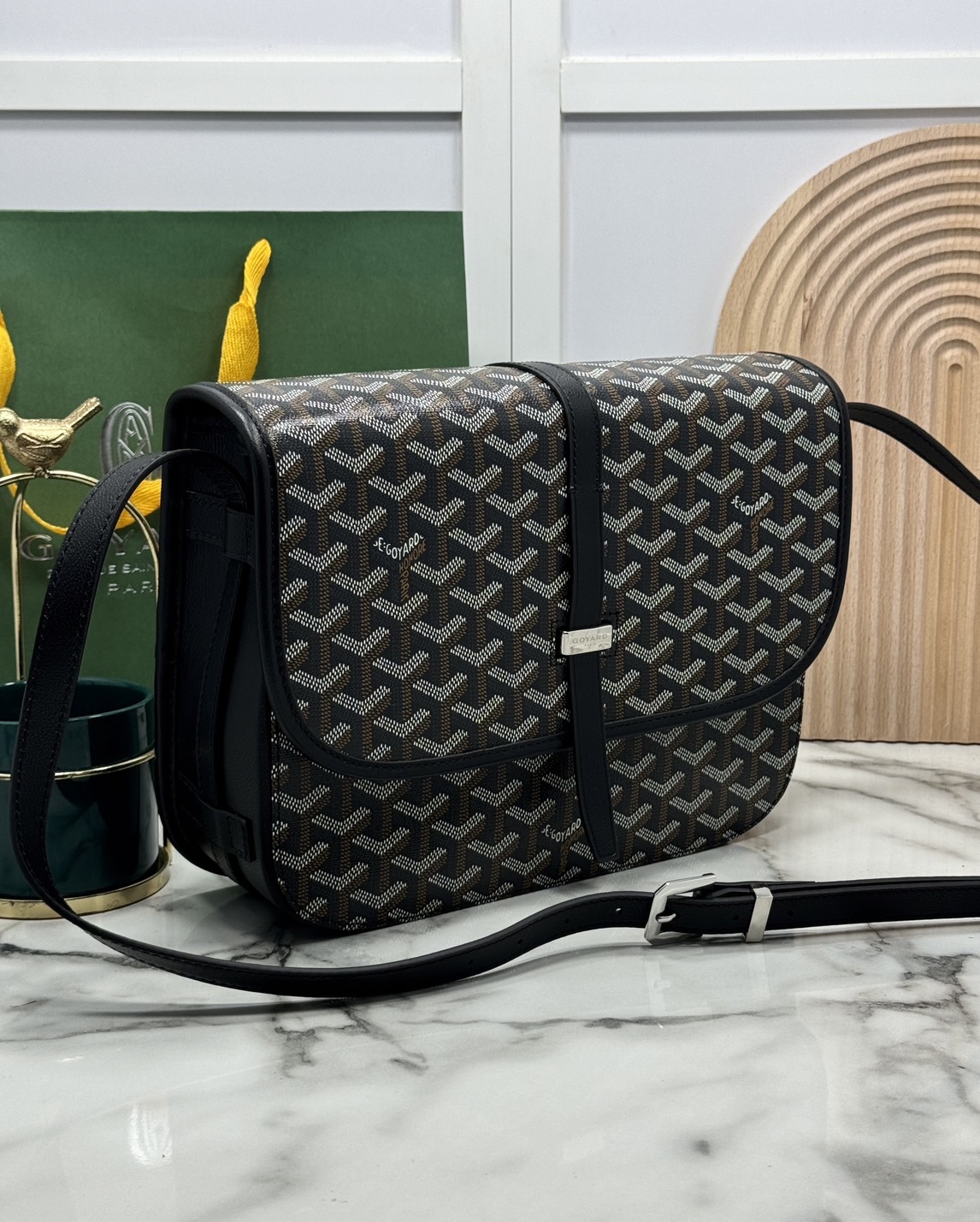 ORI | สลับแท้ GOYARD Belvedere MM Bag 29cm กระเป๋าสะพายทรงแมสเซ็นเจอร์แบรนด์หรูสัญชาติฝรั่งเศส หนังแท้ แคนวาสแท้อย่างดี