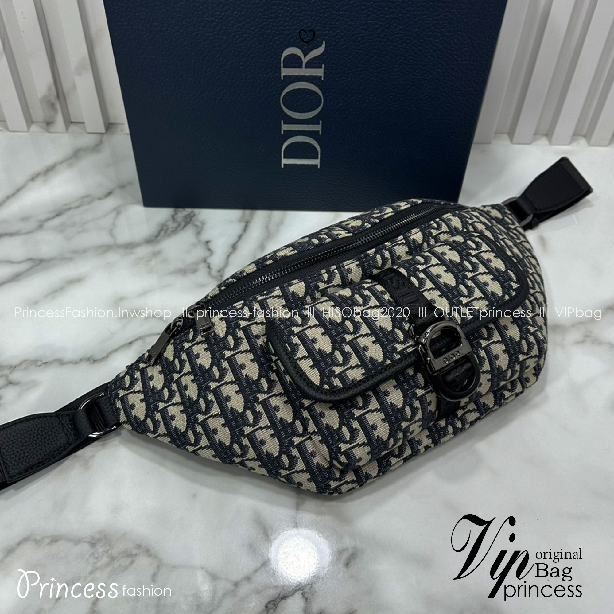 DIOR 8 waist bag Oblique jacquard fabric กระเป๋าสะพายคาดอก เอกลักษณ์ทอผ้าแจ็คการ์ดอย่างดี สวยสง่างามเหนือกาลเวลา มีไว้ไม่มีเอาท์ ท่านชายควรมีมากค่ะ