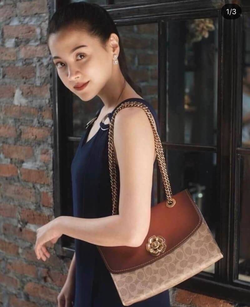 Coach Parker In Signature Canvas With Tea Rose