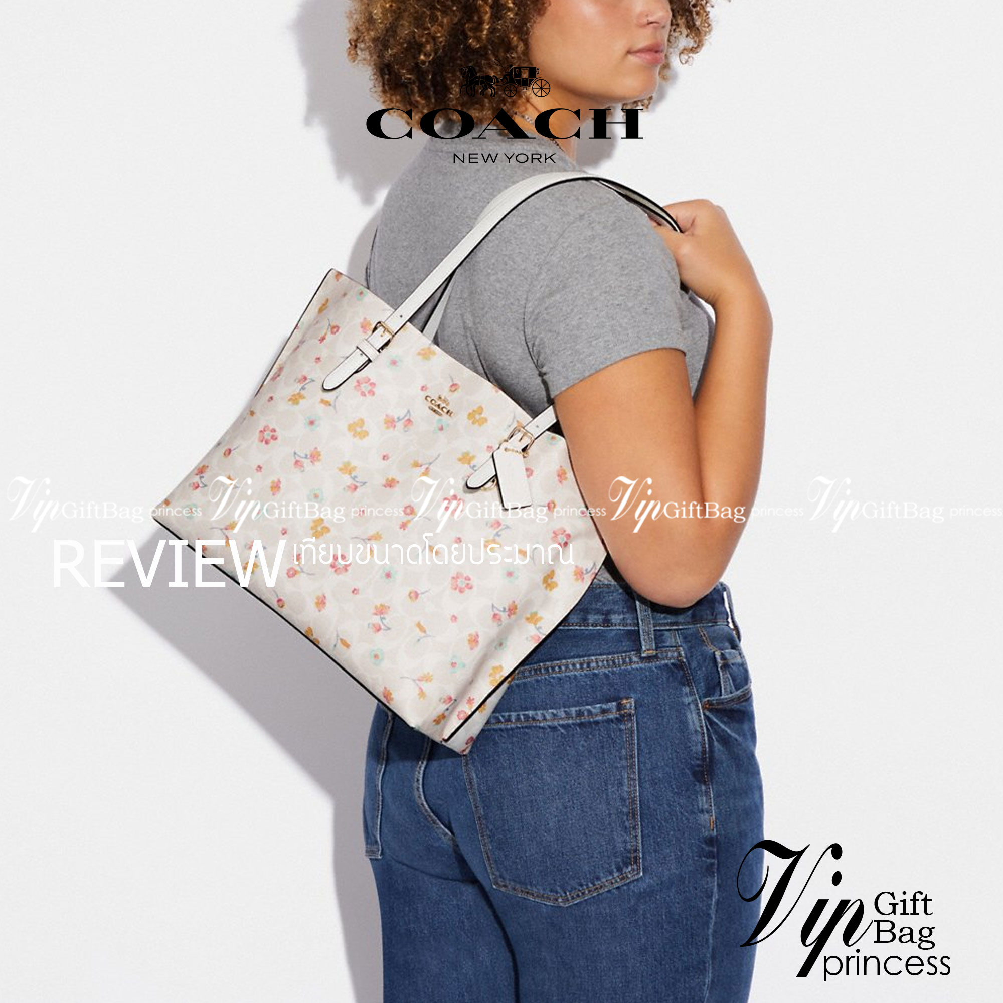 COACH C8612 MOLLIE TOTE 25 IN SIGNATURE CANVAS WITH MYSTICAL FLORAL PRINT คอลใหม่ล่าสุด ยังไม่เข้า shop ไทย สวยๆแบบไม่ต้องรอพรีฯให้ยาวนาน กับกระเป๋าโท้ทไซส์เล็กที่สาวๆต่างก็ต้องปักใจรัก สวยสมใจ ดีไซน์ลวดลายดอกไม้ คละเคล้าเต็มใบ ดูละมุน สดใส น่าใช้สุดๆ วัส