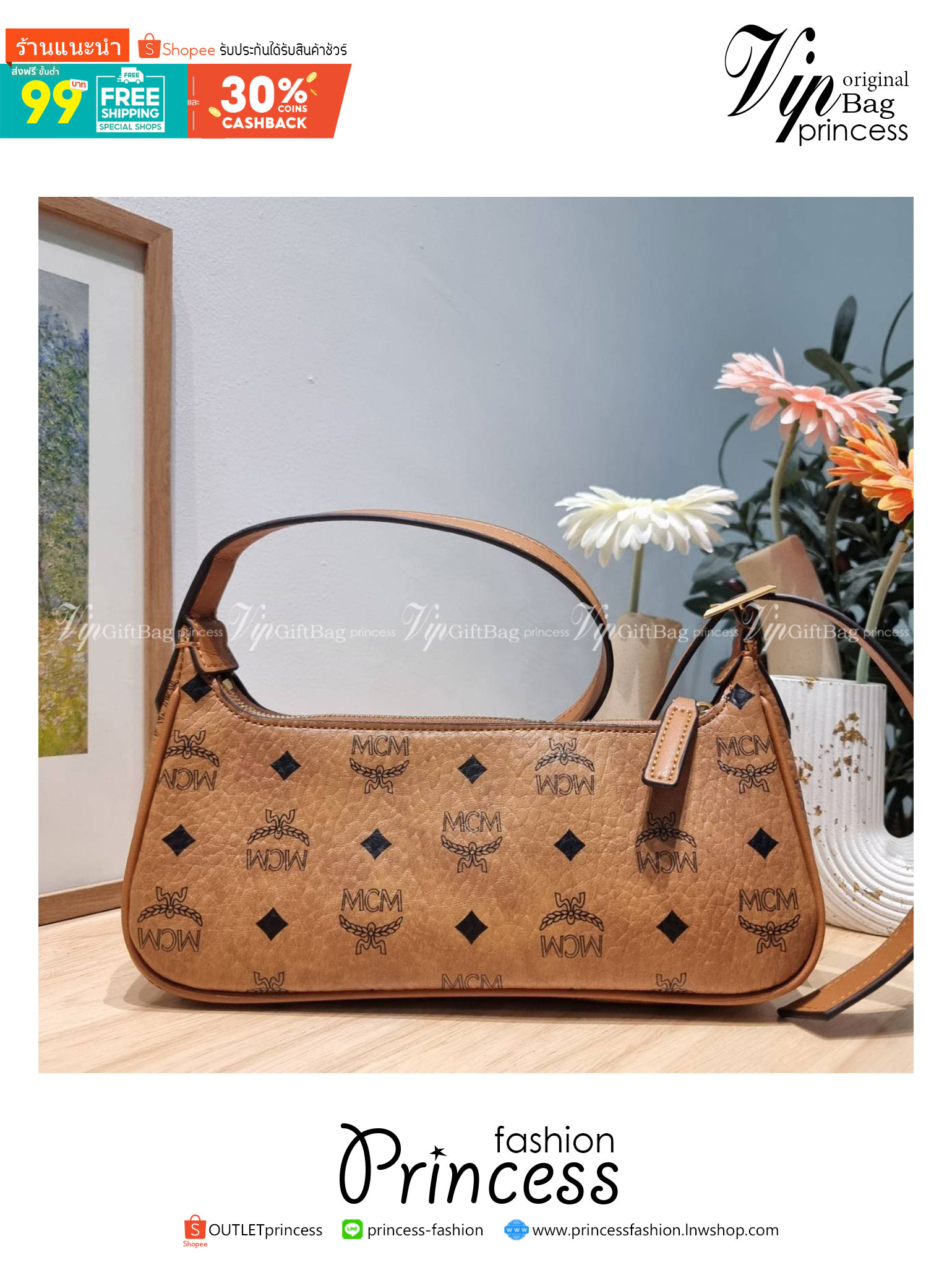 M.C.M AREN SHOULDER BAG IN VISETOS ใหม่ก่อนใคร สวยฉ่ำก่อนใคร กับกระเป๋าสะพายไหล่ ทรงพอช ดูดี ดูแพงมากๆ ขนาดกำลังดี พกพาสะดวก