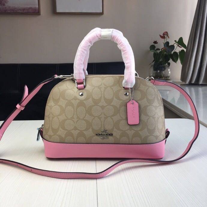 Coach Mini Sierra Signature กระเป๋าถือทรงโดม ภายในกว้างสามารถใส่กระเป๋าเงินเล็ก และมือถือได้ และยังมีช่องซิปเล็ก 1 ช่อง ด้านหลังมีกระเป๋าเล็กเก็บบัตร 1 ช่อง ใครยังไม่มีพลาดไม่ได้แล้วนะคะ