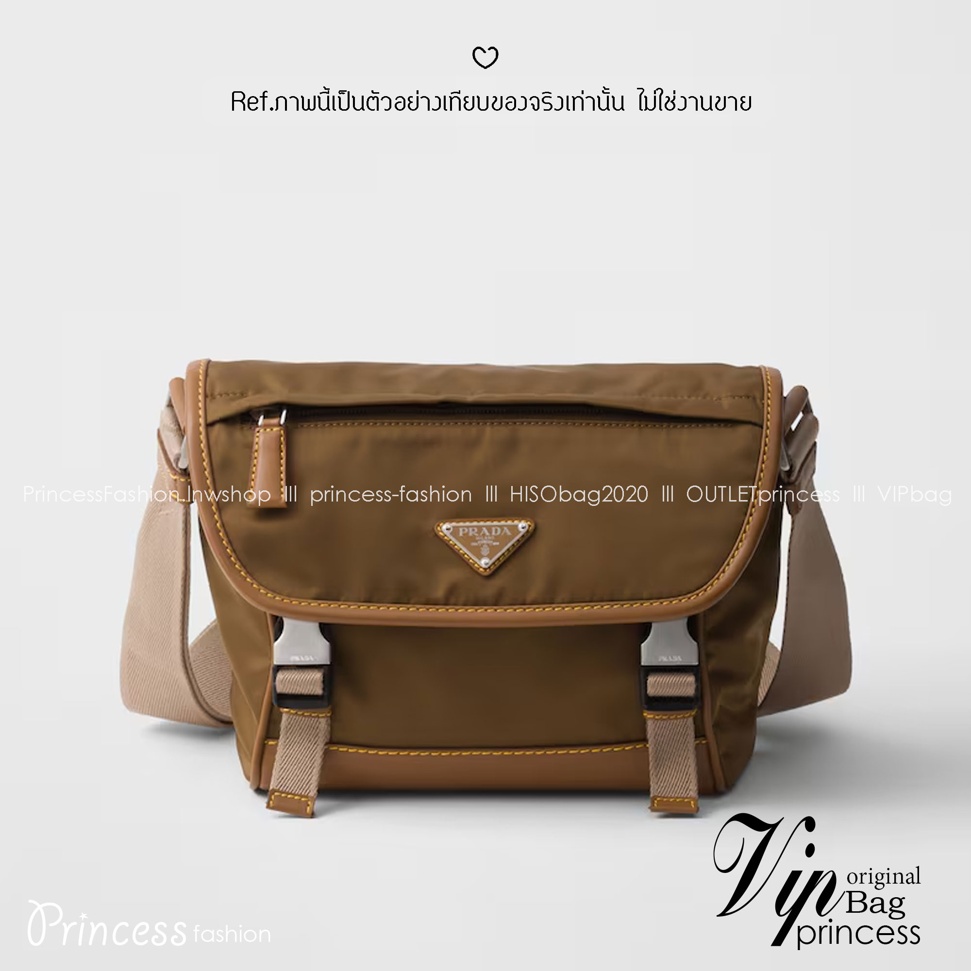 PRADA Re-Nylon and leather shoulder bag / PRADA Messenger Bag กระเป๋าสะพายคอมพลีทครีเอทลุคหล่อเท่ เกรดออริ สลับแท้ 1:1 ใช้งานต่างประเทศได้