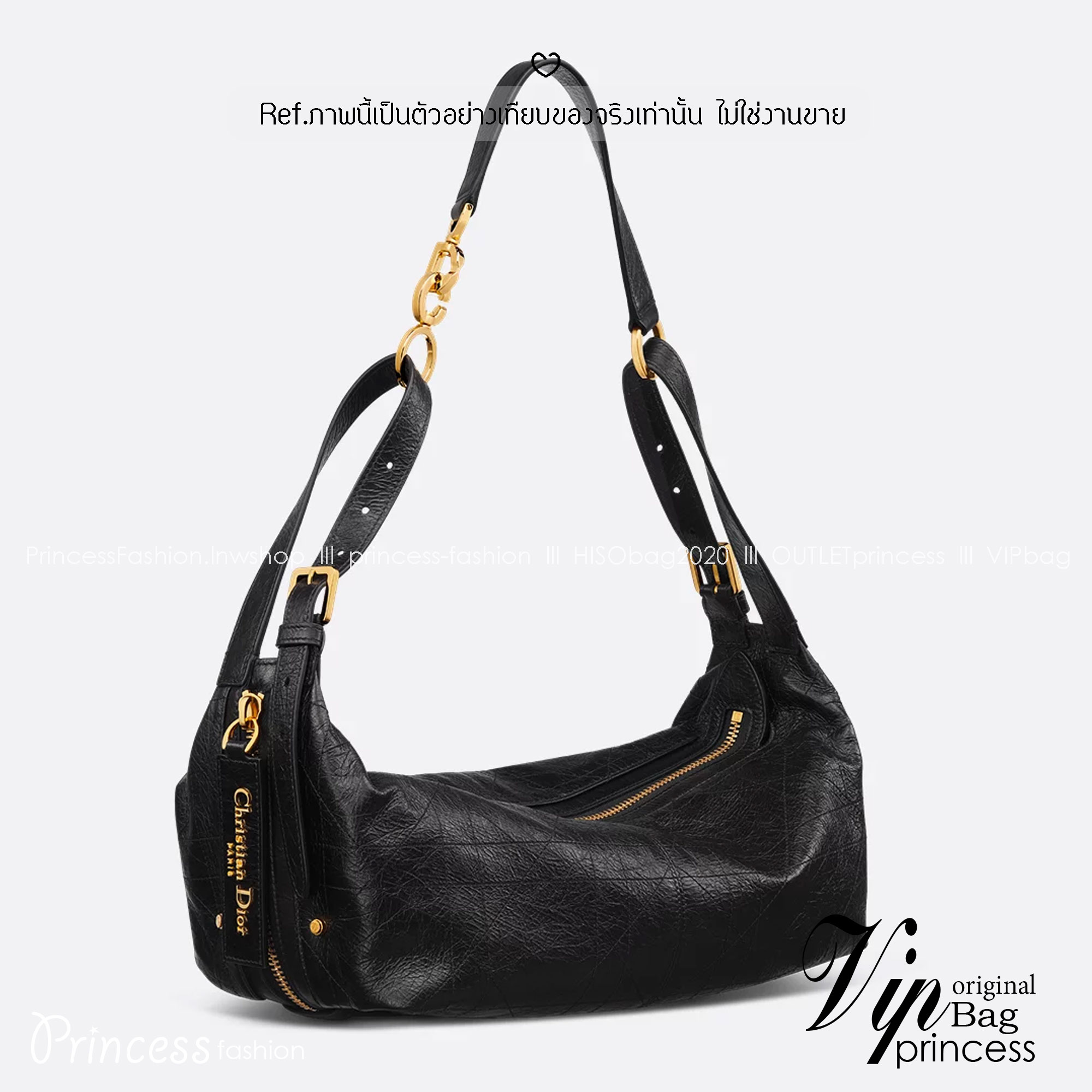 ORI หนังแท้ | DIOR D-Journey bag in leather กระเป๋าสะพายโฮโบทรงสวย รุ่นใหม่ล่าสุด ดีไซน์เรียบหรูลัคชูที่สุด มาพร้อมสายสะพาย2เส้นคู่แบบใหม่สุดเก๋