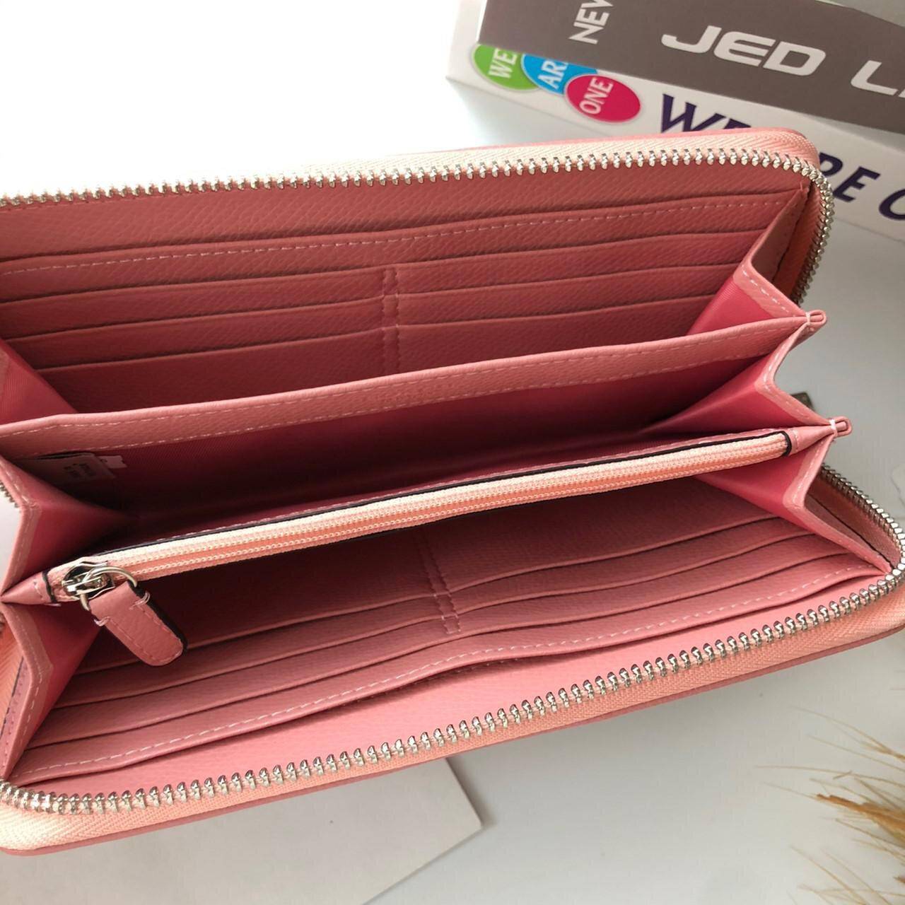 ของแท้ COACH Accordion Zip Wallet in Signature Coated Canvas with Leather กระเป๋าสตางค์ใบยาว เปิด-ปิดกระเป๋าด้วยซิปรอบ