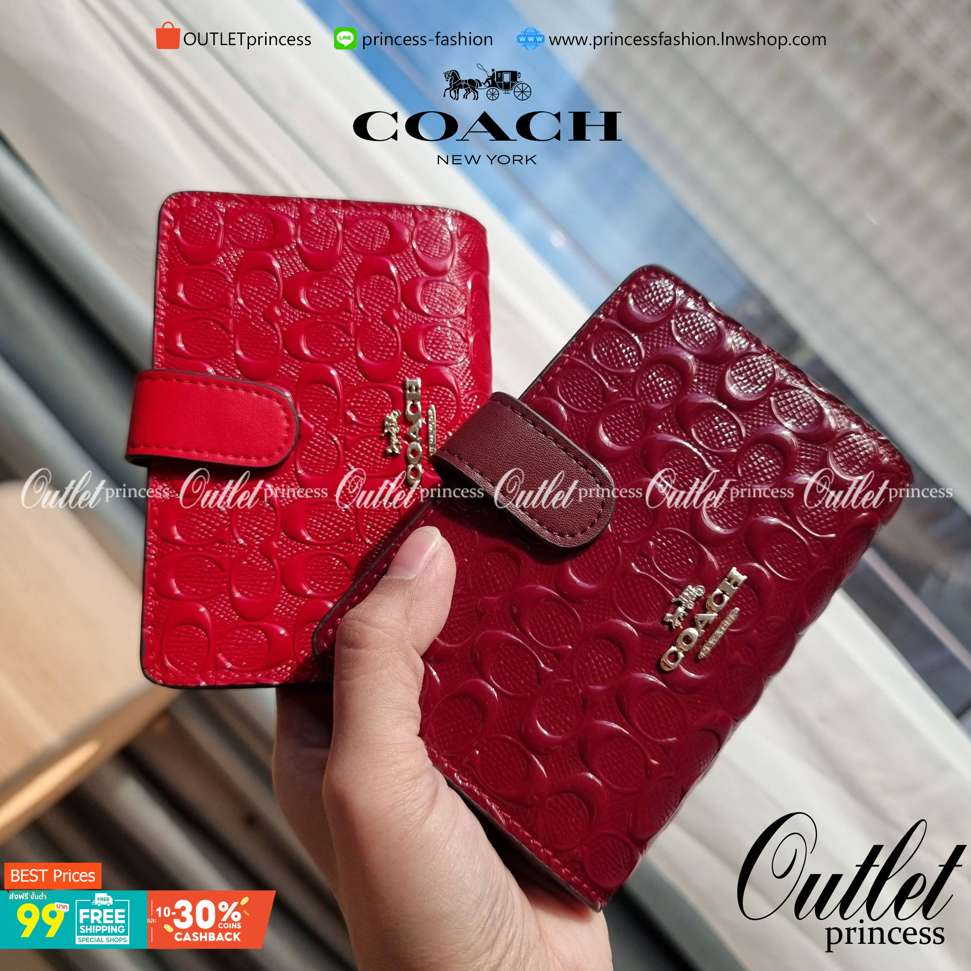 OUTLET 】COACH F25937 MEDIUM CORNER ZIP WALLET กระเป๋าสตางค์ใบกลาง 🔥 รุ่นหนังแก้วสุดฮอต!! สวยหรู ขนาดกำลังเหมาะมือ ดูดีดูแพงทุกสี มีช่องใส่บัตรและธนบัตรครบ และมีช่องแยกสำหรับใส่เหรียญ มาให้ครบเซ็ท พร้อมเสิร์ฟความสวยให้ถึงบ้านไปเลยจ้า