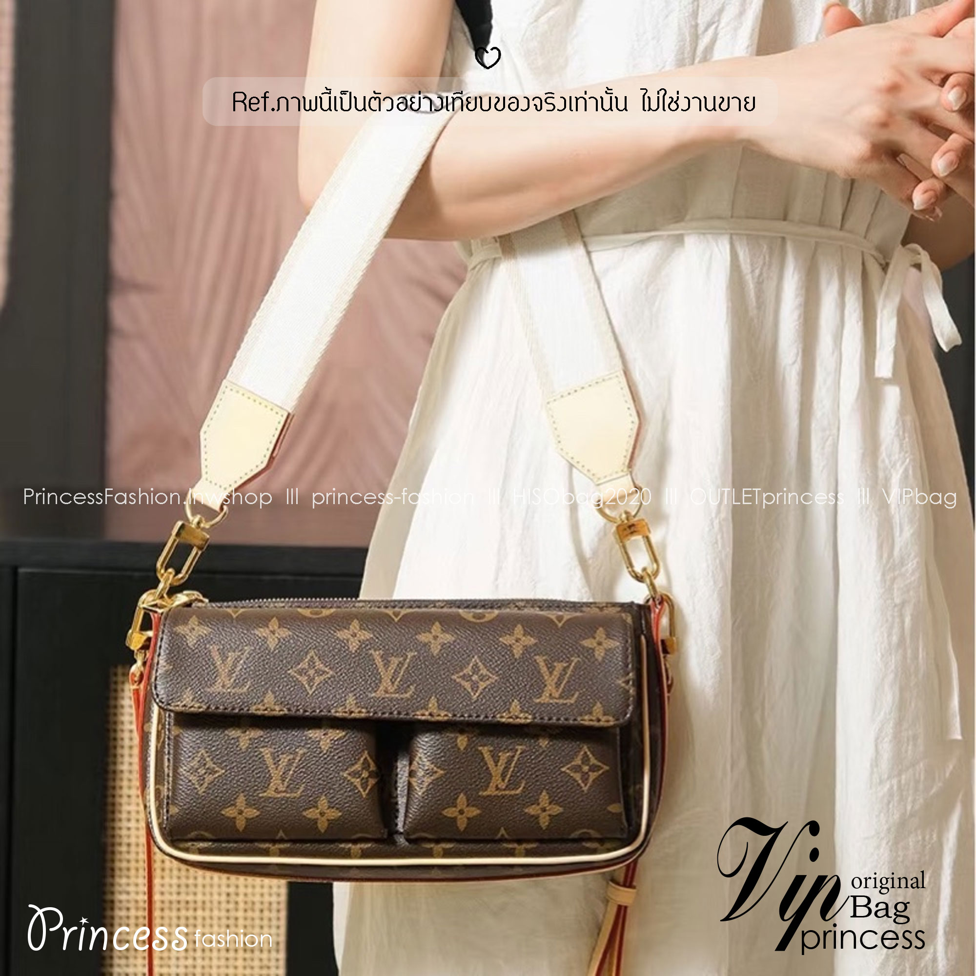 LV Vivacité bag Monogram Canvas กระเป๋าสะพายมัลติ/กระเป๋าถือรุ่น รุ่นมัลติขนาดกำลังสวย ใช้งานได้อย่างคล่องตัว สวยหรู สะดวกใช้มากๆตรงด้านหน้า ดีไซน์แบ่งเป็นกระเป๋าเล็กไว้ให้เก็บของจุกจิก สวยหรูดูแพง