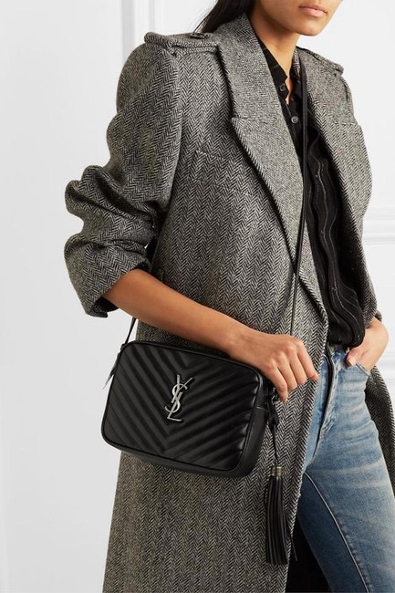 VIP 】หนังแท้ YSL SAINT LAURENT Lou Medium Monogram YSL Calf Crossbody Bag