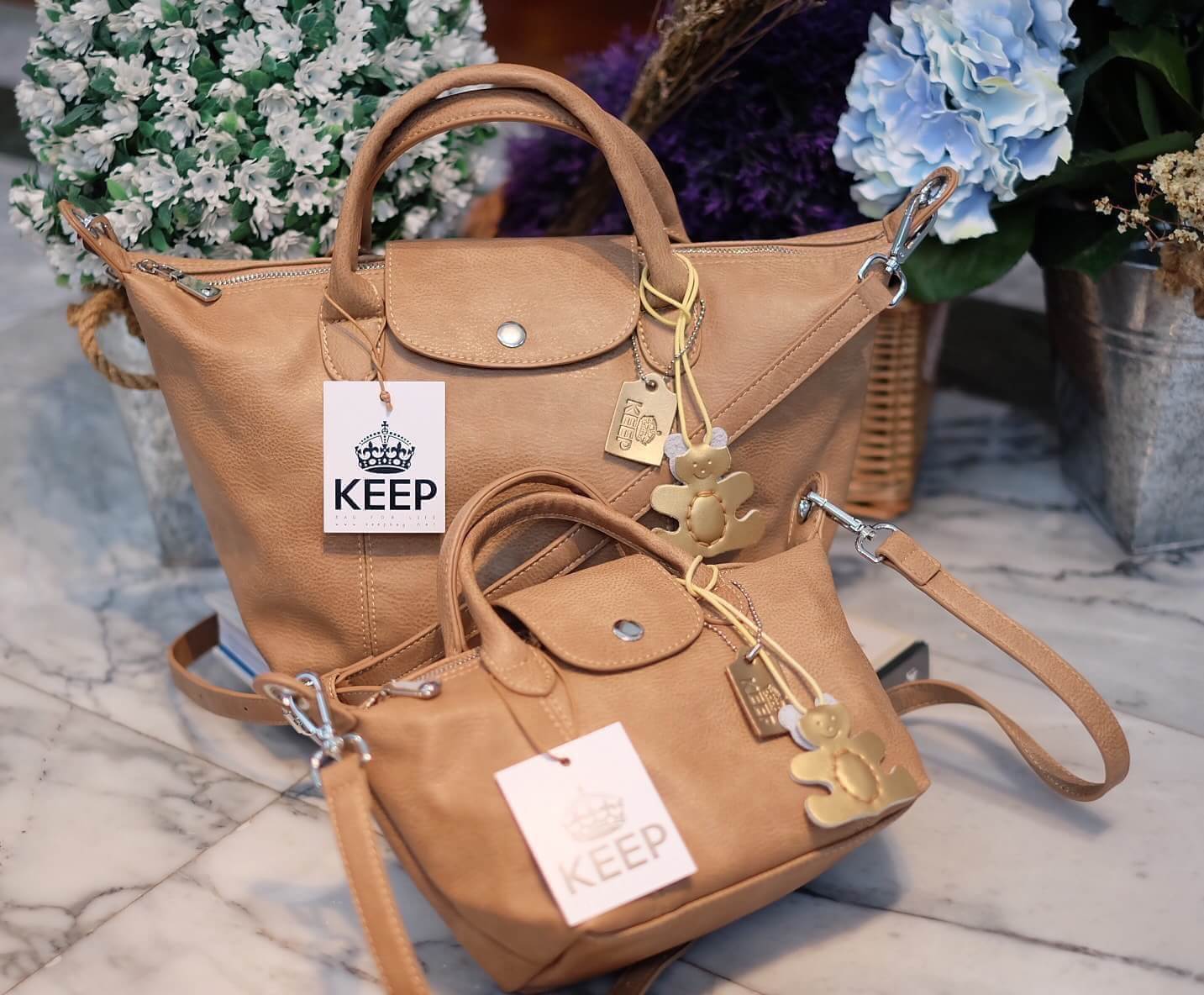 New arrival! KEEP ทรง longchamp รุ่น Duo Sister ตัวกระเป๋าหนังแกะสังเคราะห์ ลายหนังสวยมากๆคะ นิ่ม สุดๆ รุ่นนี้ จะมี 2 ขนาด คือ mini และ basic ไซด์