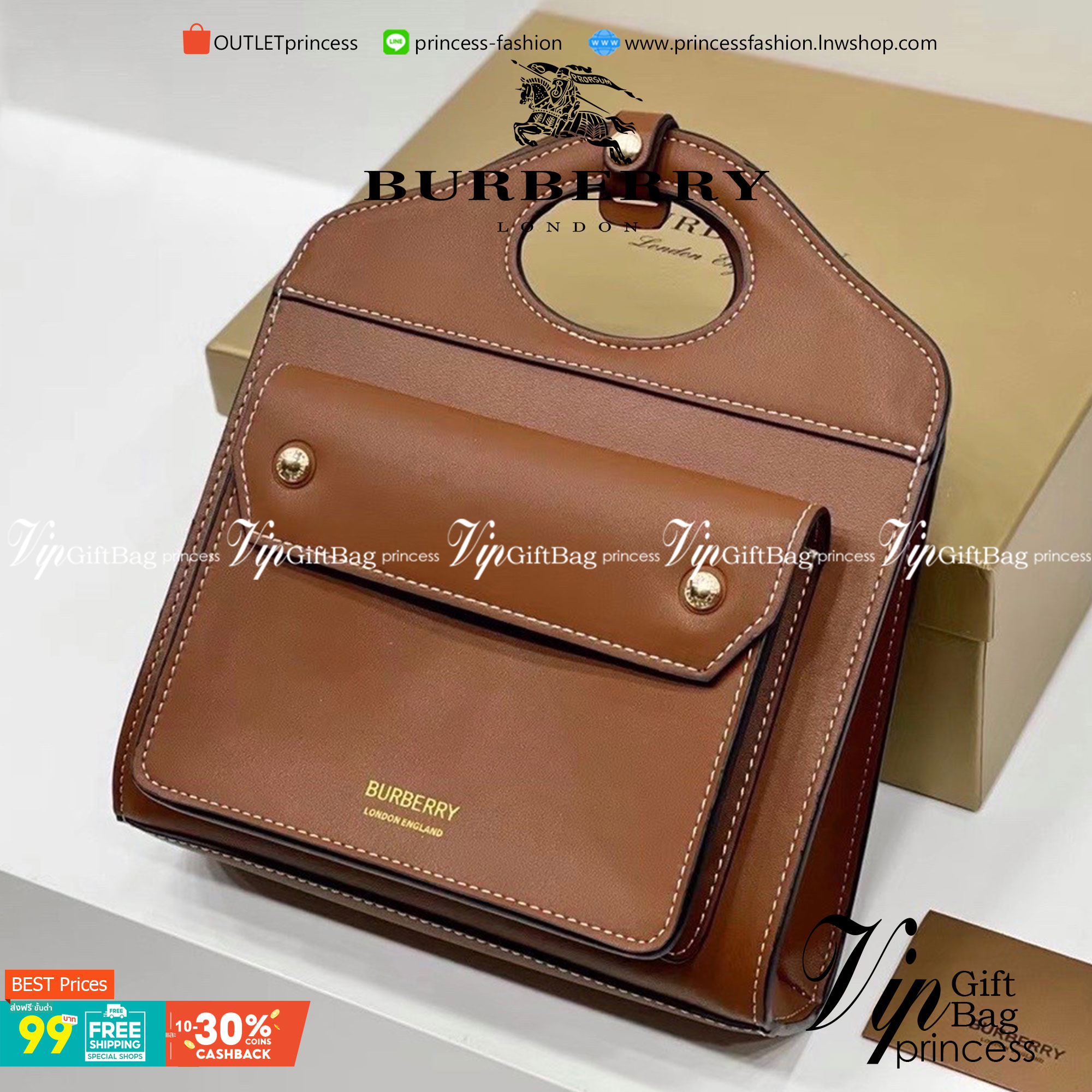 VIP 】BURBERRY FRAGRANCES CROSSBODY BAG VIP GIFT WITH PURCHASE (GWP) พรีเมี่ยมกิ๊ฟ Limited Edition ใหม่ล่าสุดจาก BURBERRY PERFUME วัสดุหนังแท้ Calf Skin ทรงเหลี่ยม ดีไซน์สวยหรูอยู่ทรง ด้านหน้ามีช่องใส่ของ ภายในโล่งกว้าง มีช่องซิปแบรนด์ สามารถใส่กระเป๋าสตาง