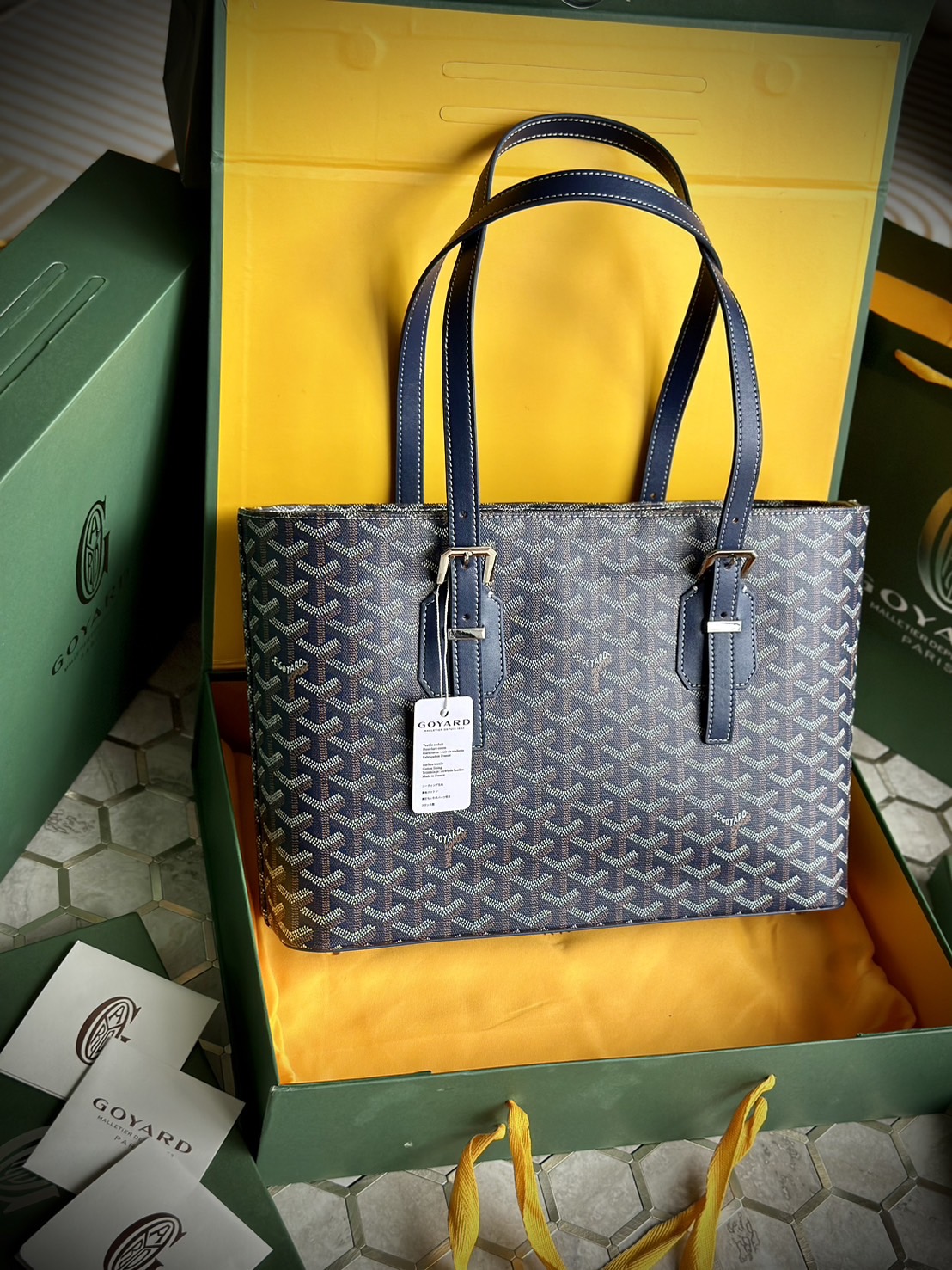 GOYARD Goyardine Sac Marie Galante MM / GOYARD Tote Bag กระเป๋าทรงโท้ทจุของได้เยอะ งานสวยเนี๊ยบ เกรดออริ สลับแท้ 1:1 ใช้ต่างประเทศได้