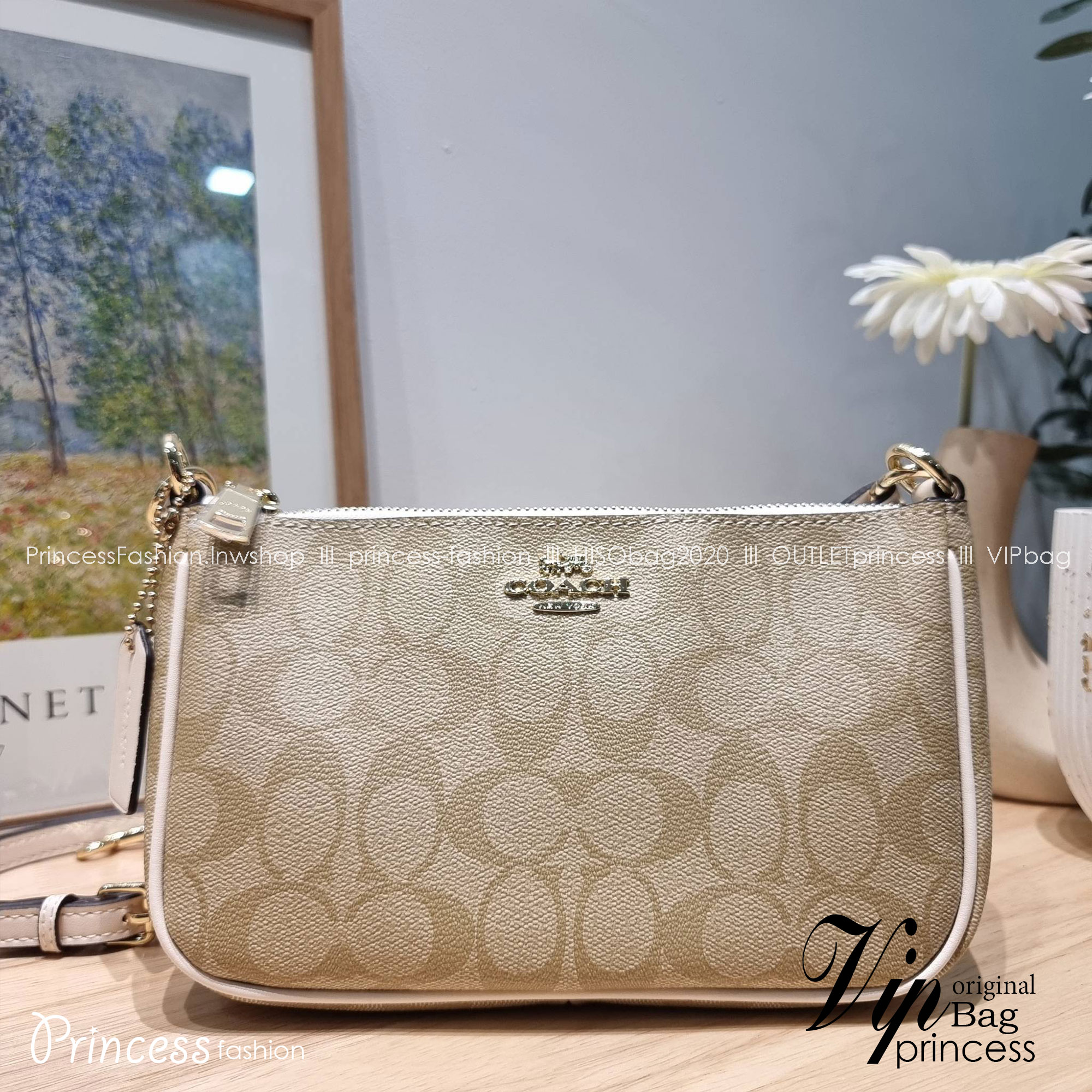 COACH TOP HANDLE POUCH F58321 พร้อมส่ง 9 สี กระเป๋าทรงพอช ยอดฮิต ยกขึ้นแท่น ด้วยดีไซน์ที่ออกมาให้ใช้งานได้ง่าย ขนาดกำลังเหมาะ