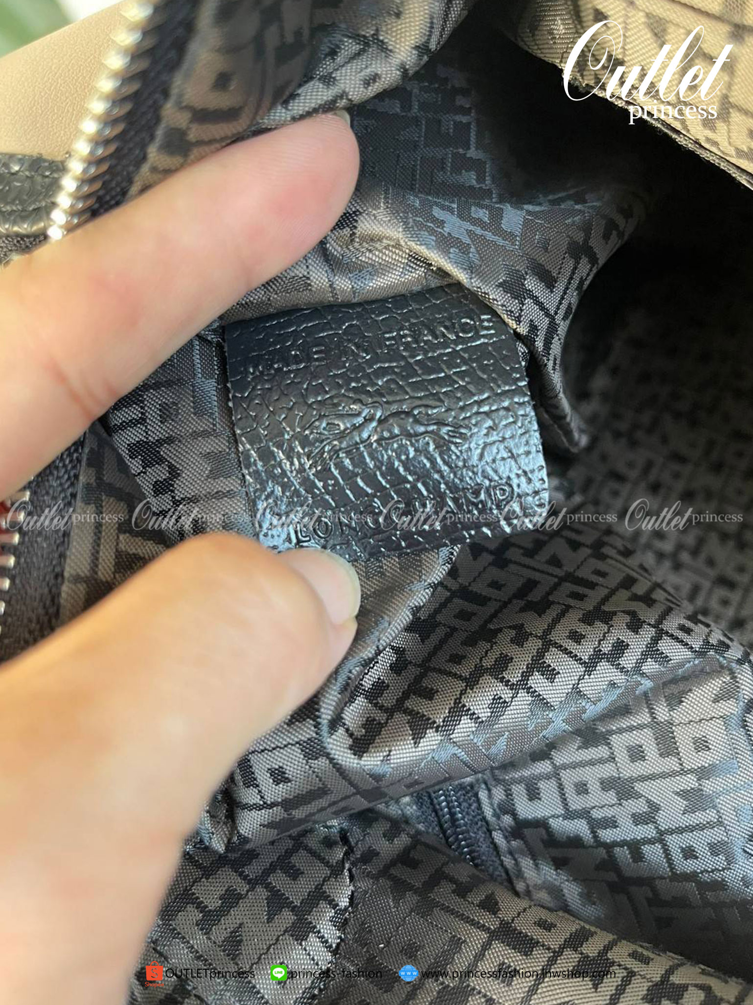 ของแท้ 100% LONGCHAMP LE PLIAGE CUIR MAKE A WISH TOP HANDLE BAG S Color: Greige