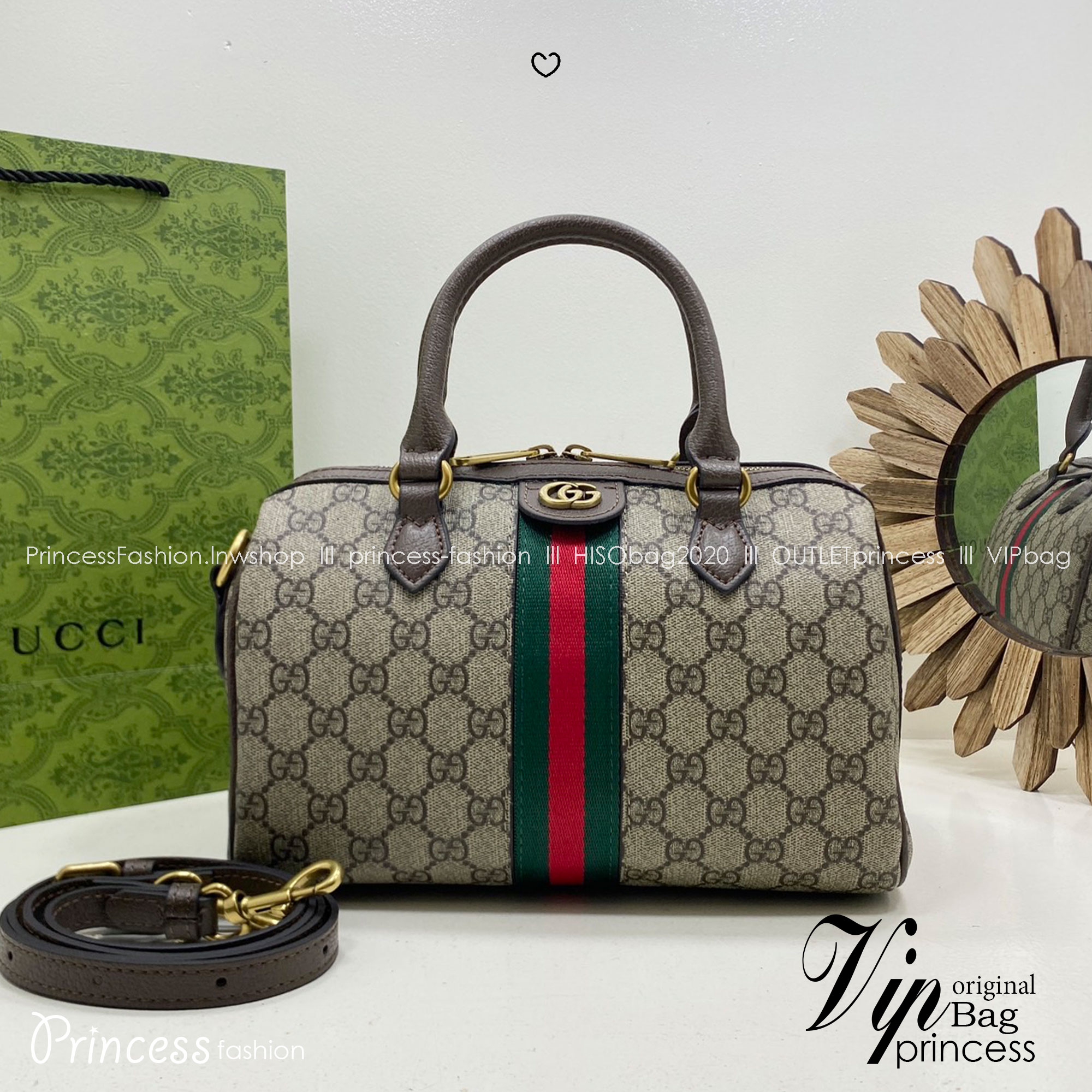 GUCCI GG Ophidia small top handle bag กระเป๋าถือทรงหมอนสวยคลาสสิค ดีไซน์แถบคาดโดดเด่น สวย หรู หูจับในตัวใช้สะดวก