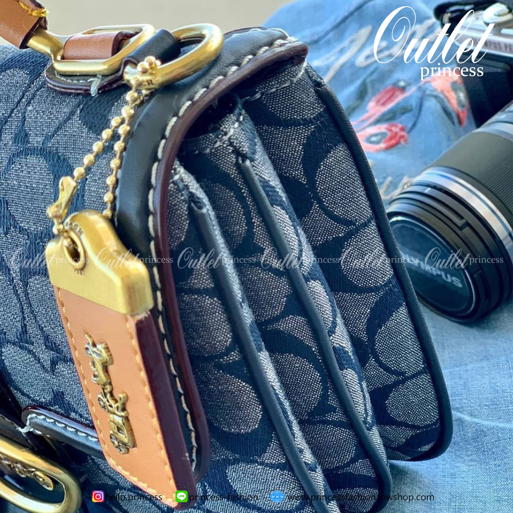 COACH RILEY TOP HANDLE 22 IN SIGNATURE CHAMBRAY