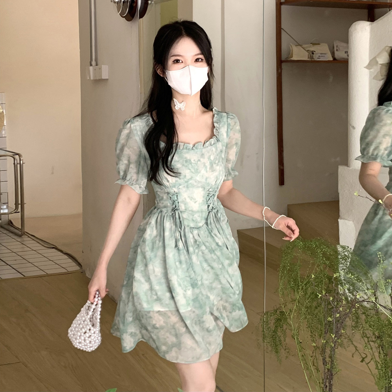 พร้อมส่ง 🪑🏮💌 Nifty fume dress เดรสสกรีนลายควันสีสวย (IN37585)