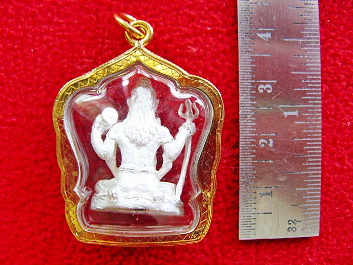 องค์พระศิวะขจัดอุปสรรคประทานความสำเร็จเนื้อเงินพ่นทรายเลี่ยมทองไมครอนค่ะ