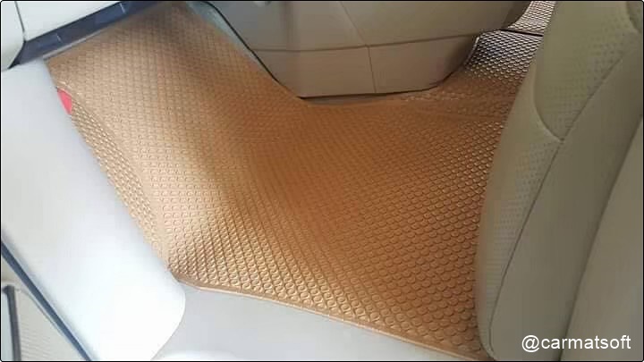 พรมกระดุมเม็ดเล็กรีดขอบTOYOTA VELLFIRE 2008-14 สีชามัวร์ สวยงาม ทนทาน เข้ารูป เต็มคัน