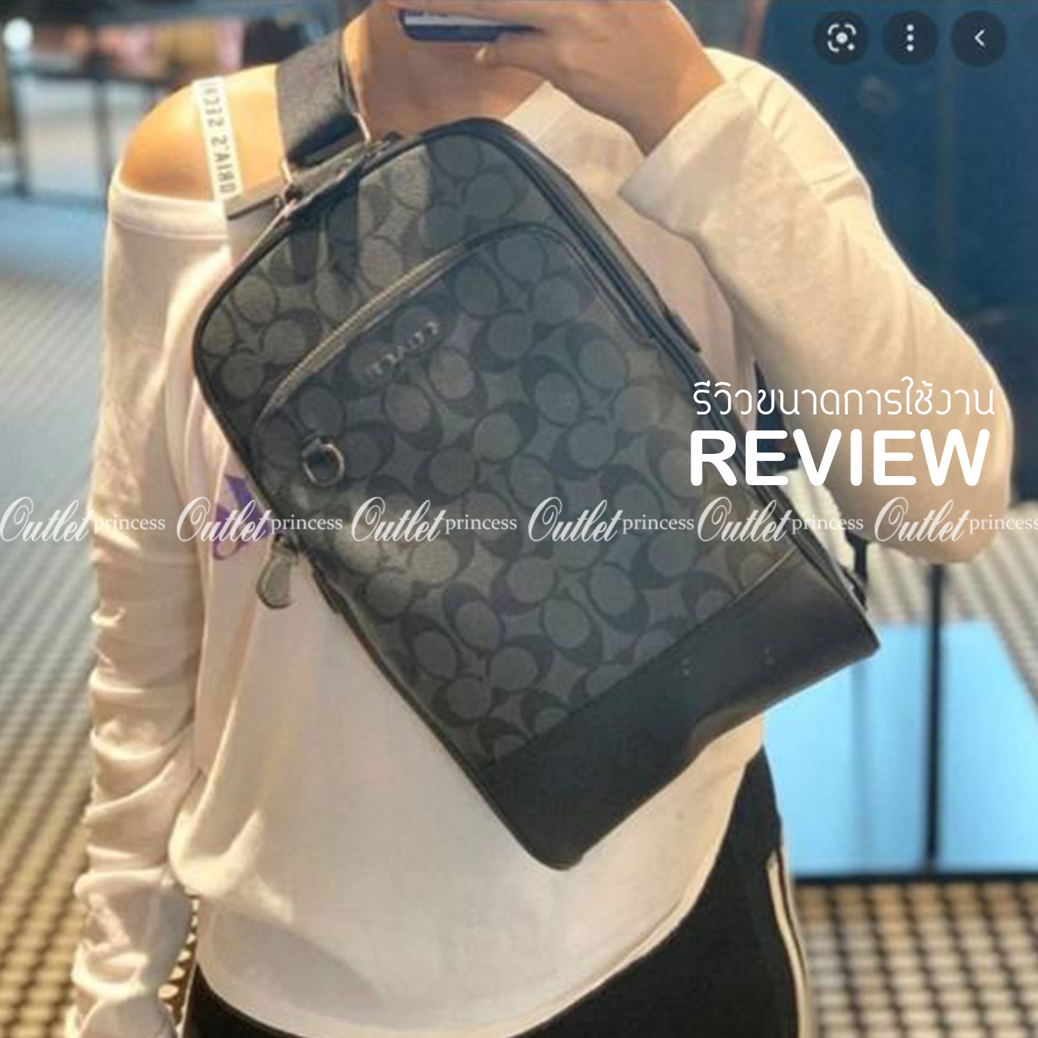 ใหม่ล่าสุด คุณผู้ชายห้ามพลาดเลยค่าา COACH GRAHAM PACK IN SIGNATURE ((89937)) พร้อมส่งที่ไทยค่ะ! กระเป๋าคาดอก สามารถคาดด้านหน้าหรือด้านหลังได้ตามแต่สะดวกค่ะ หนังแท้นิ่ม ทรงสวยมากๆค่ะสำหรับรุ่นนี้! มีช่องซิปตอนหน้าหนึ่งช่อง;ช่องหลักเปิดปิดแบบซิปคู่ ภายในโล่