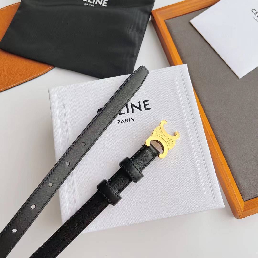 ORI 🥂 หนังแท้ CELINE BELT LOGO 18MM 25MM / Celine Triomphe Belt in Natural Calfskin ออริจินอลเกรด หนังแท้ หัวเข็มขัดโลโก้แบรนด์แบบ 3D Vintage สีทอง ปั้มโลโก้คมชัดคล้ายของจริง สายปรับระดับได้ในดีไซน์เรียบหรูเข้ากับทุกลุ๊คใช้ได้ทั้งชายหญิง สินค้ามาพ