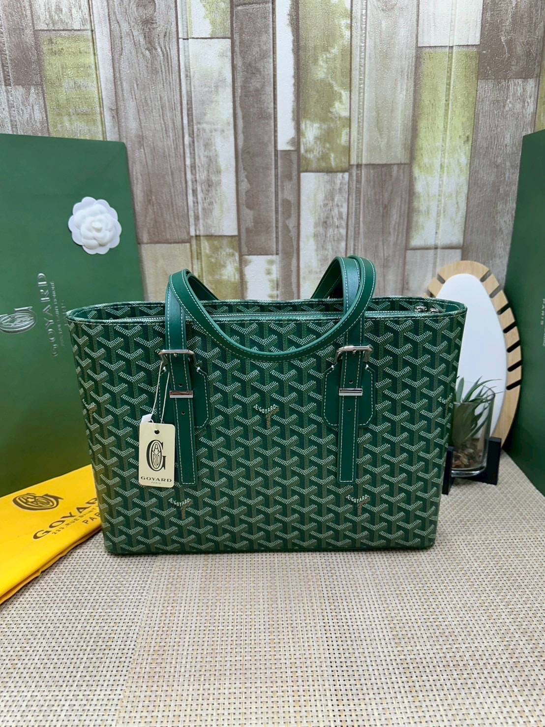 7 สี ORI หนังแท้ | GOYARD Goyardine Sac Marie Galante 35cm / Goyard Tote Bag กระเป๋าสะพายทรงโท้ท พร้อมหูจับใช้งานง่าย ภายในโล่งกว้าง หรูหราลงตัว
