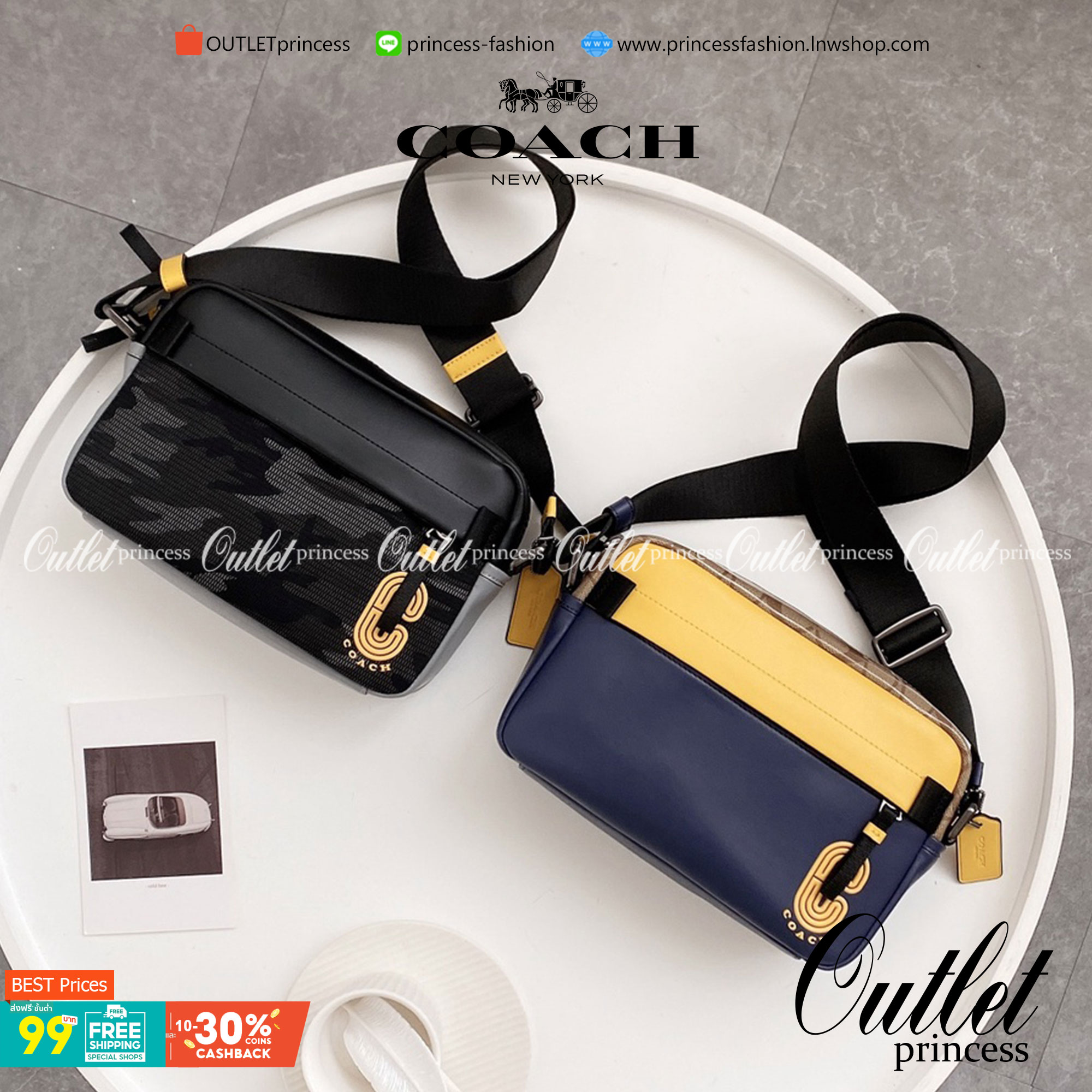 COACH EDGE CROSSBODY WITH CAMO PRINT ((2381, 2373)) ความเท่ never die!! กระเป๋าครอสบอดี้ทรงยอดฮิต ที่หนุ่มๆไม่ควรพลาด รูปทรงดีไซน์คลาสสิค ใช้งานง่าย วัสดุหนังแท้ตกแต่งตาข่ายพร้อมลายพริ้นท์ด้านหน้า สุดคูล!! ตัวกระเป๋ามีซิปหลัก และซิปด้านหน้า พร้อมช่องแยกด้
