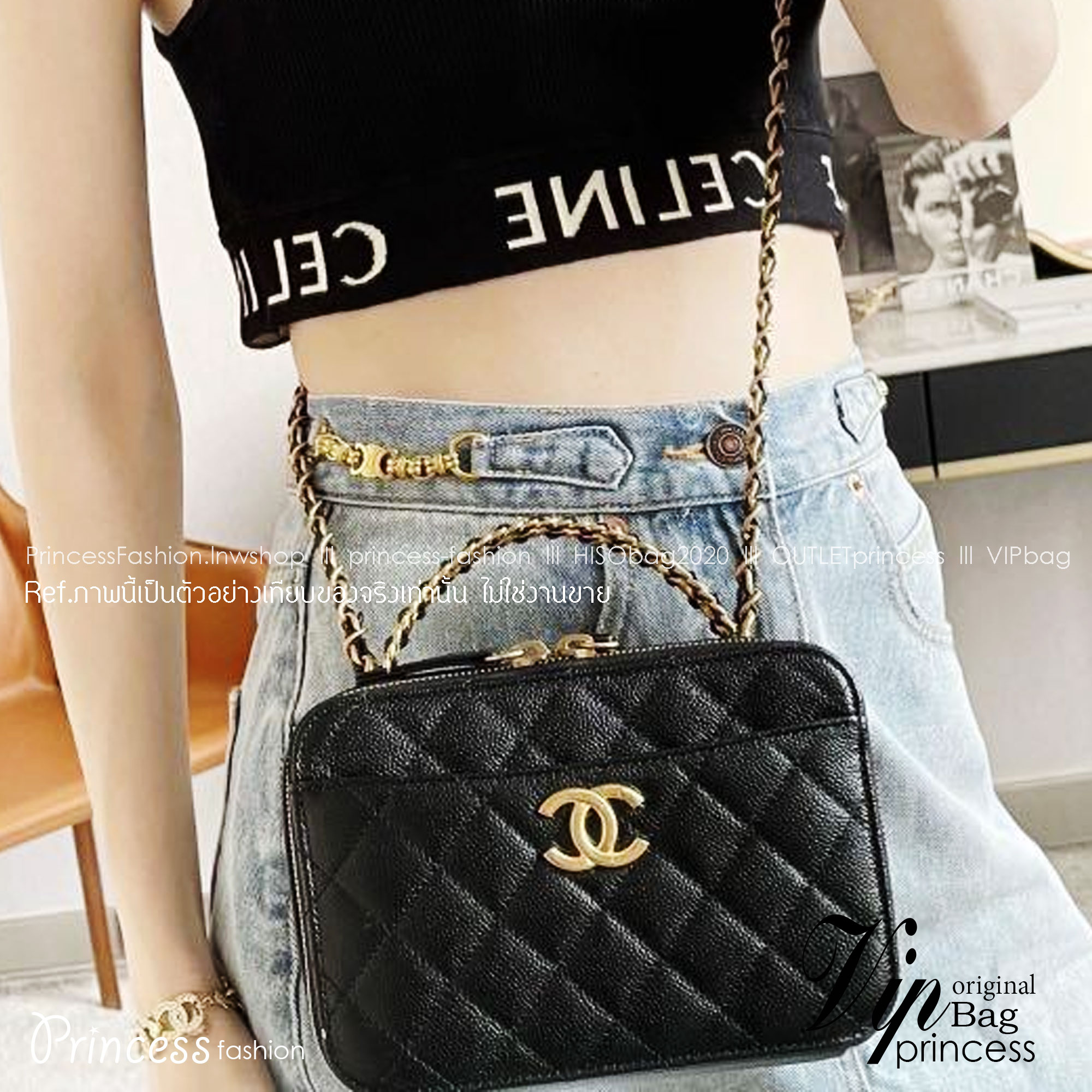 Chanel 22s vanity Handle black caviar / Chanel Vanity Case / Chanel Box พร้อมส่ง กระเป๋าสะพายทรงกล่อง ใช้งานต่างประเทศได้ ภาพถ่ายจากงานขายจริง