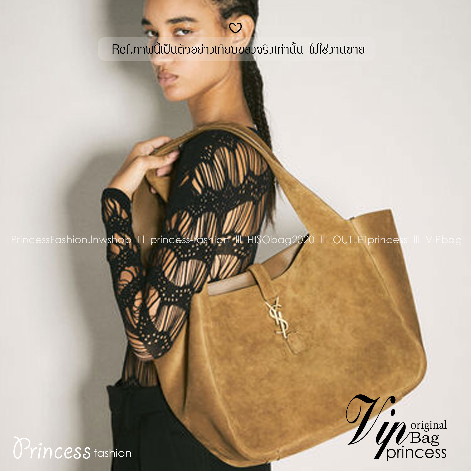 ORI หนังแท้ | YSL Le 5 À 7 Bea suede tote bag / YSL Hobo bag brown suede bag กระเป๋าทรงโท้ทงานหนังกลับ สวยเด่นเป็นเอกลักษณ์ ดีไซน์เรียบแต่มาก สวยดูแพง ภายในโล่งกว้าง จุของได้เยอะ