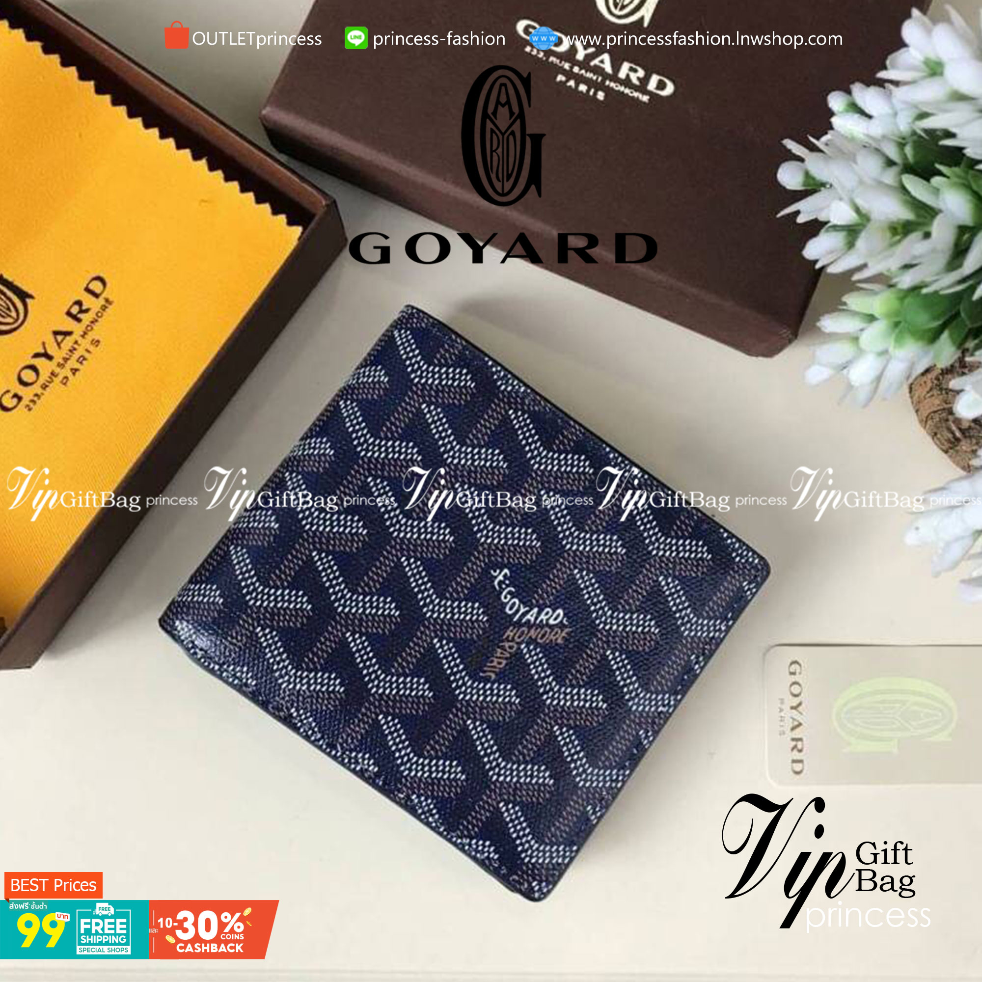 VIP GIFT 】GOYARD Victoire Bifold Wallet กระเป๋าสตางค์ผู้ชายใบสั้น พร้อมส่ง 6 สี พร้อมกล่องสวยหรูน่าใช้มากค่ะ อีกรุ่นที่ยอดขายไม่เคยตก 🤑🤑 ใบจริงดูผู้ดี ดูแพง!! ภายในมีช่องใส่บัตรได้เยอะ ใส่ธนบัตรได้ทุกใบ ห้ามพลาดจร้าา!! ((รุ่นเดินด้ายโทนสีเ