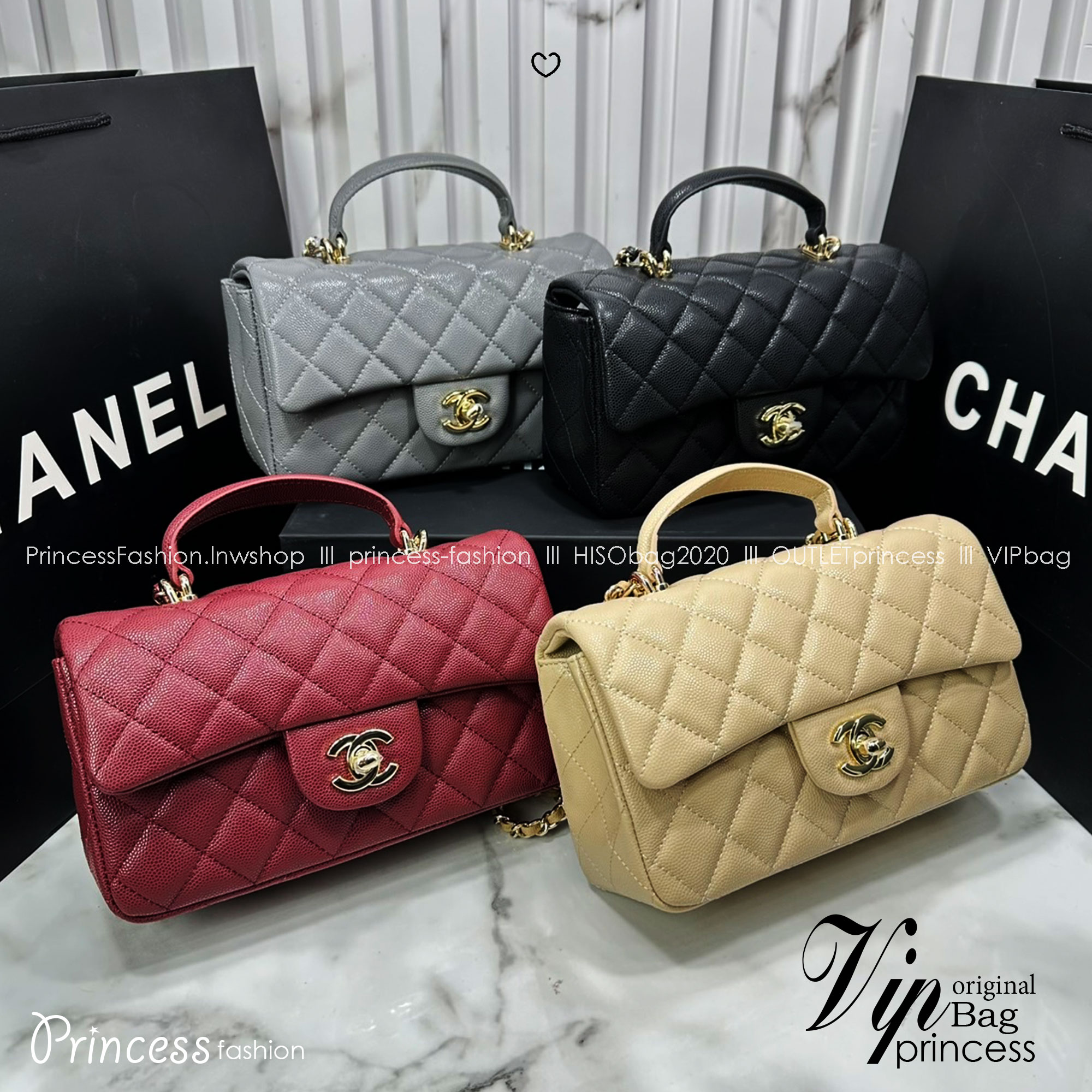 ORI หนังแท้ | CHANEL Classic Flap Bag TopHandle 20cm กระเป๋าสะพายคคลาสสิกพร้อมหูจับ หรูหราระดับตำนาน สวยงามเหนือกาลเวลา