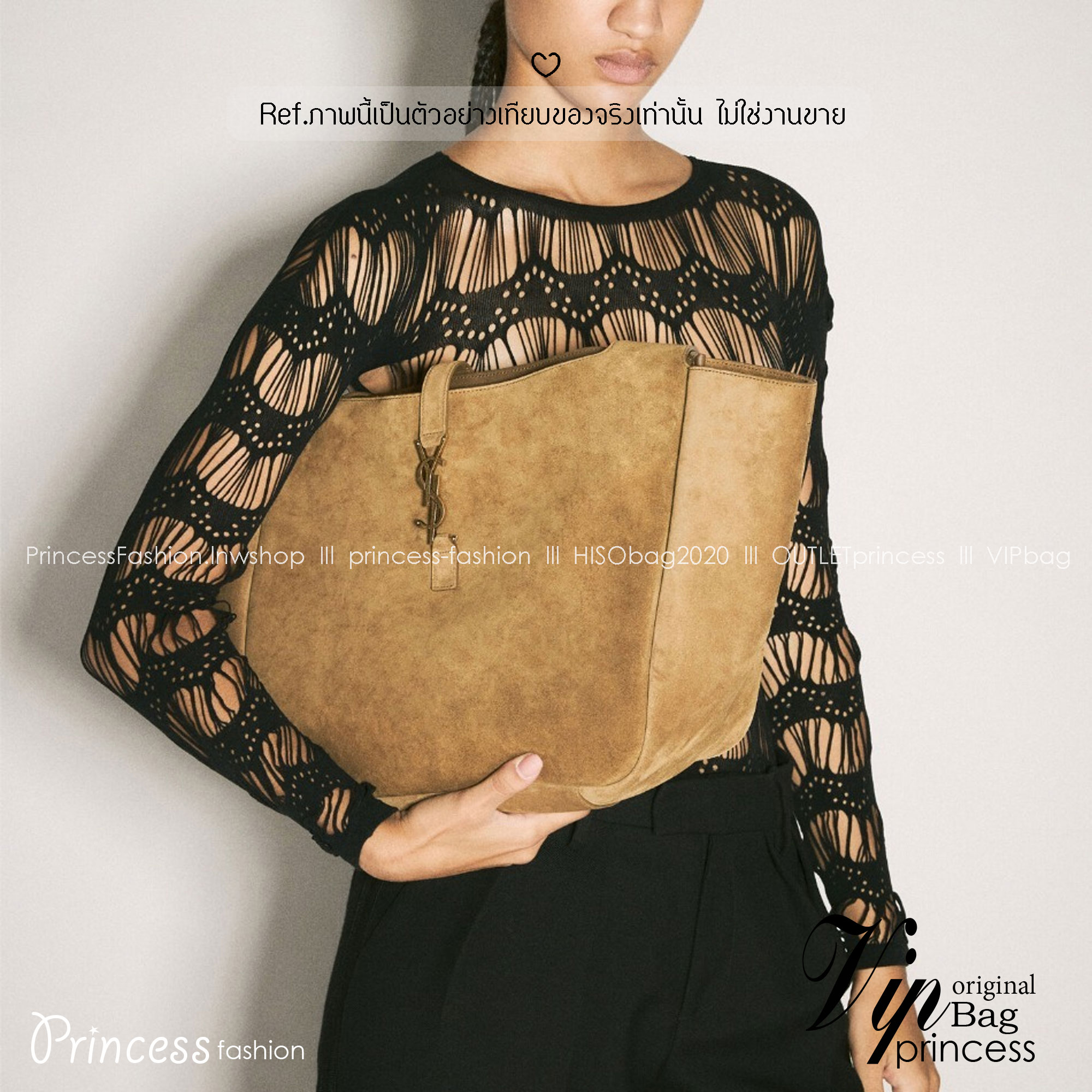 ORI หนังแท้ | YSL Le 5 À 7 Bea suede tote bag / YSL Hobo bag brown suede bag กระเป๋าทรงโท้ทงานหนังกลับ สวยเด่นเป็นเอกลักษณ์ ดีไซน์เรียบแต่มาก สวยดูแพง ภายในโล่งกว้าง จุของได้เยอะ