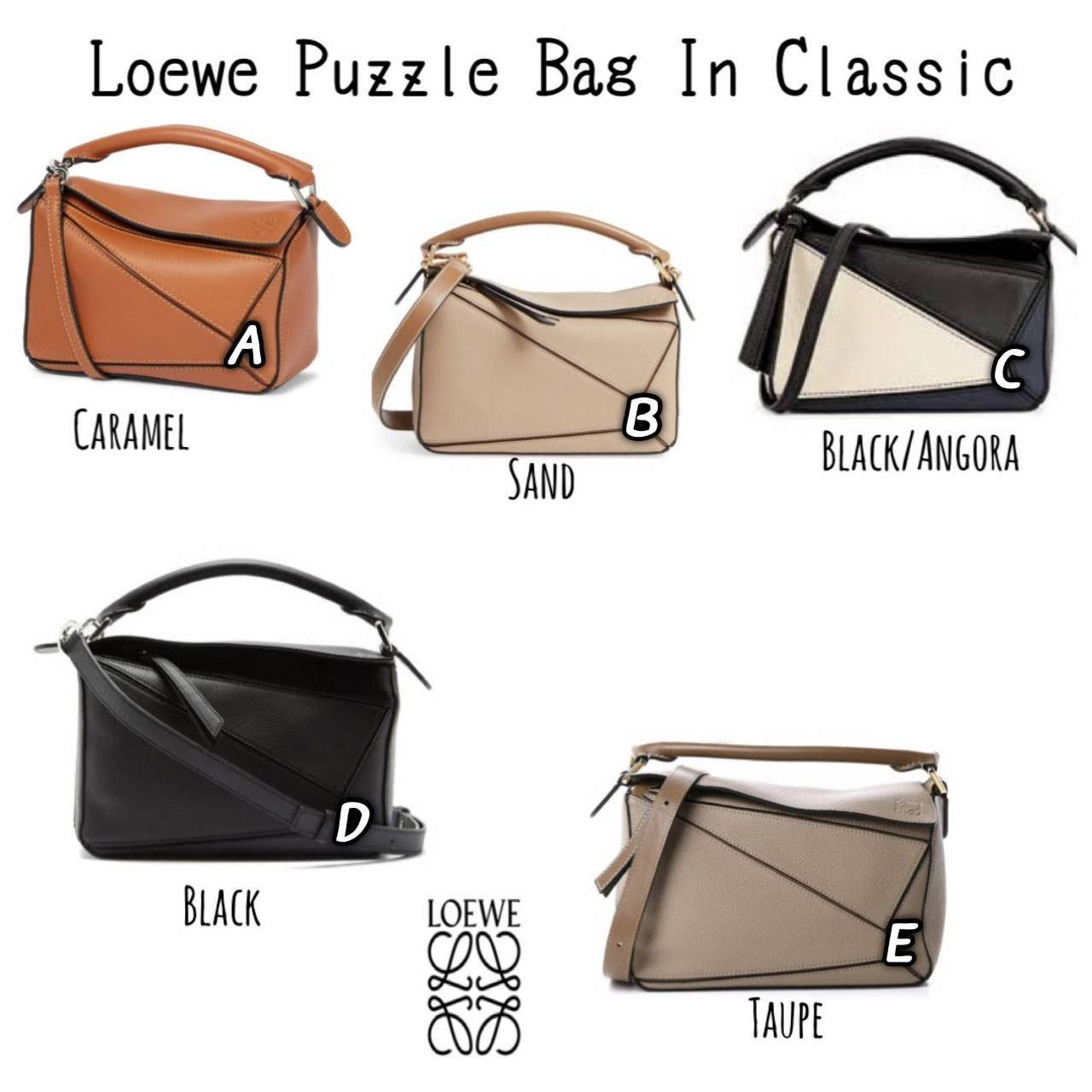 Loewe Puzzle Bag In Classic กระเป๋าทรง Puzzle นี้ออกแบบโดย Jonathan Anderson โดยได้รับแรงบันดาลใจในการออกแบบมาจากรูปทรงของลูกรักบี้ ดังนั้น จึงจะเห็นได้ว่าการตัดเย็บและรูปทรงของกระเป๋านั้นคล้ายคลึงกับลูกรักบี้ รูปทรงดูมินิมอลไม่ทิ้งคอนเซ็ปต์ของแบรนด์ สามา