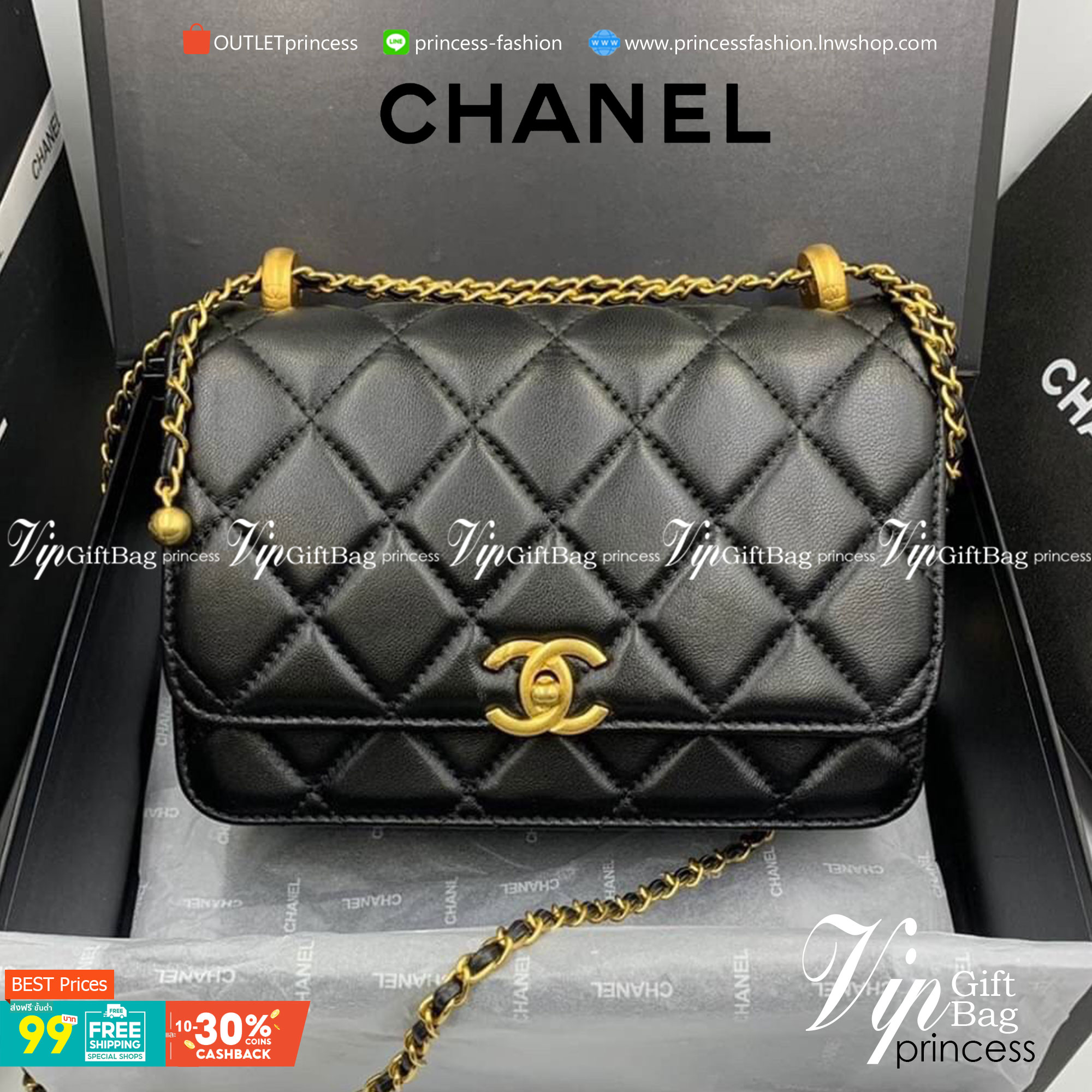 หนังแท้ VIP GIFT CHANEL CLASSIC CROSSBODY CHAIN IN BLACK BAG งานหนังแกะสีดำสุดคลาสสิก เรียบหรู มีกิมมิกน่ารักๆ หนังฟูทุกช่องสวยมากๆ อะไหล่สีทอง สวยสุดๆ เลยค่ะ