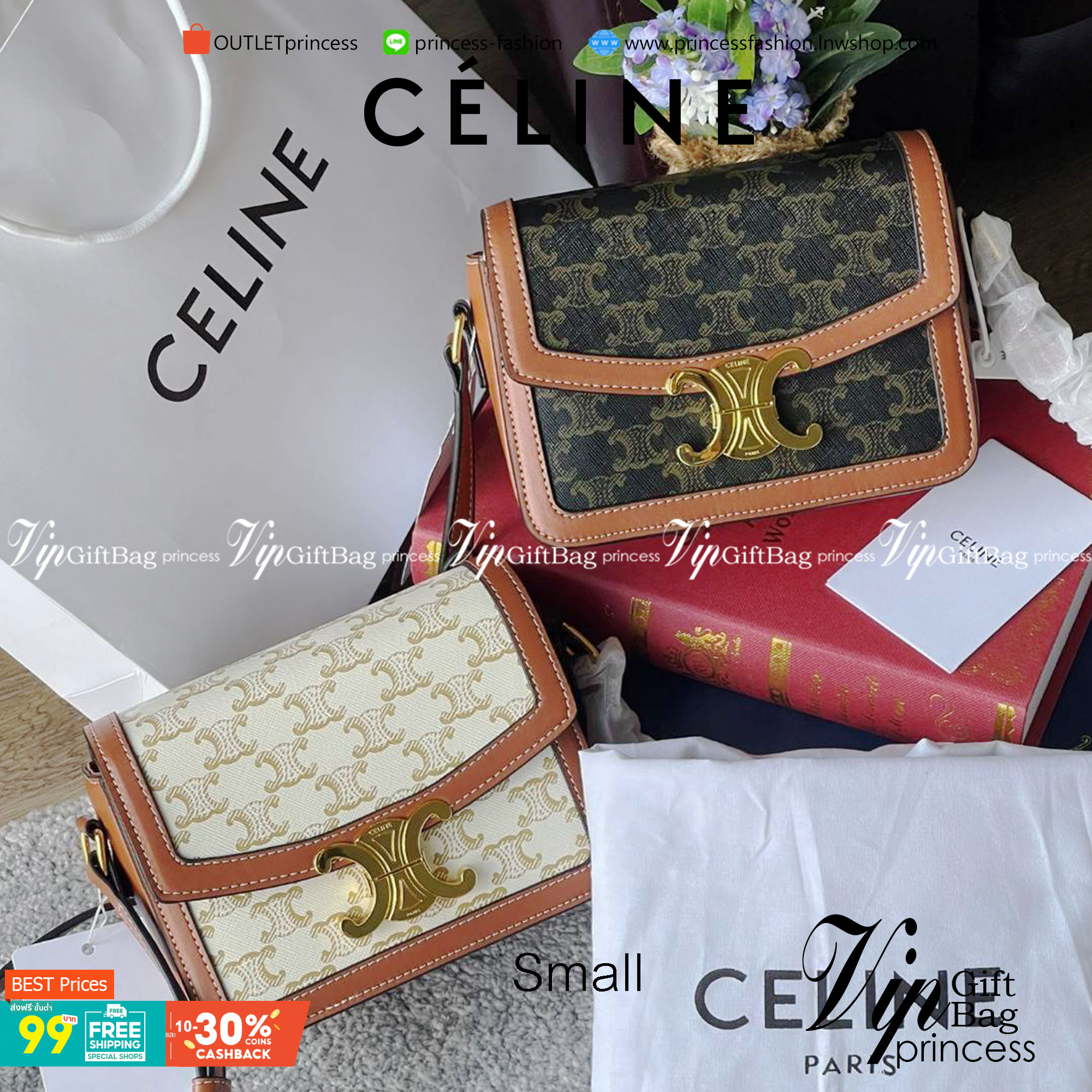 VIP 】Celine TEEN MEDIUM TRIOMPHE BAG IN TRIOMPHE CANVAS สาวๆที่กำลังมองหากระเป๋าน่ารักเอาไว้ใช้ในวันสบาย ๆ แต่ไม่รู้เลือกกระเป๋า Celine รุ่นไหนดี แนะนำรุ่นนี้เลยคะ เป็นกระเป๋าสะพายข้างขนาดกำลังดี สวยแบบคลาสสิก หรูหราด้วยแคนวาสเคลือบลาย Triomphe อีกทั้งยัง