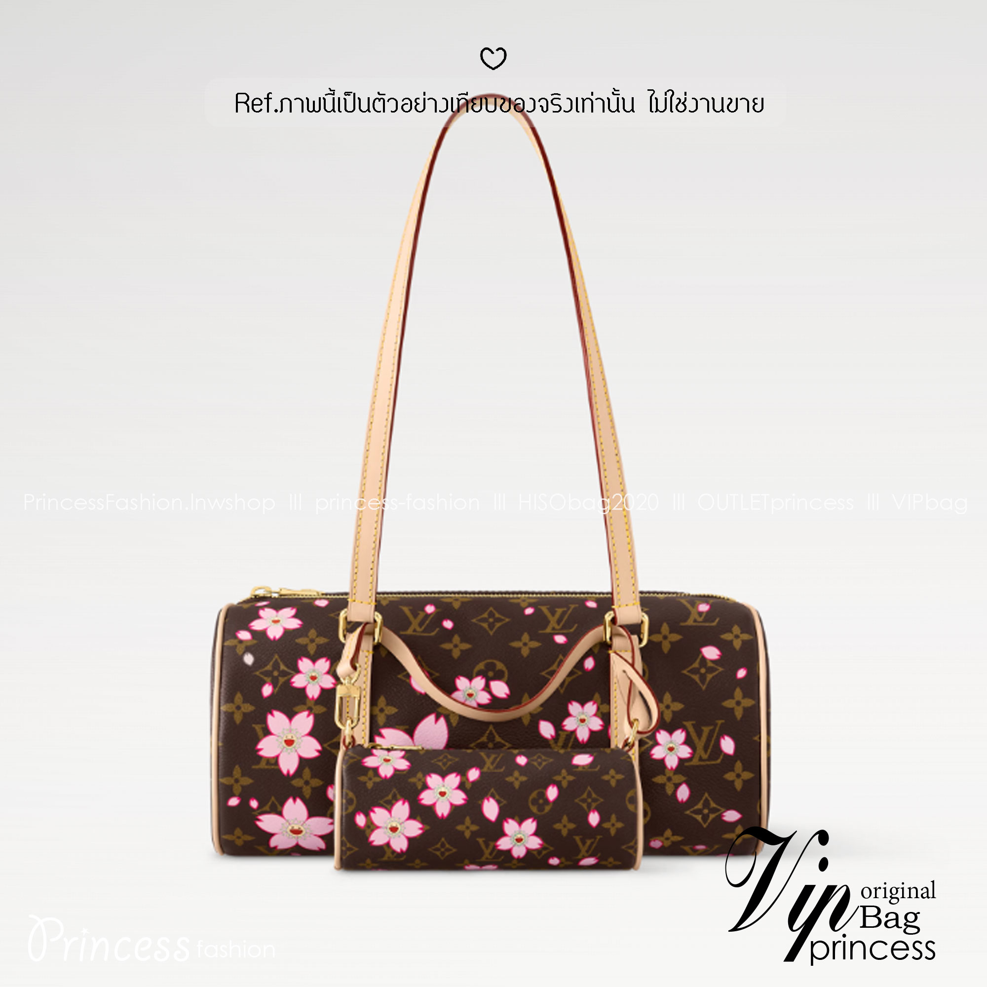 RI หนังแท้ | คอลใหม่ดอกไม้แสนหวาน LV x TM Papillon Cherry Blossom bag / lv capsule กระเป๋าสะพายทรงใหม่ มาในเซ็ท 2 ใบสุดคุ้ม ดีไซน์คลาสสิครุ่นสุดปัง