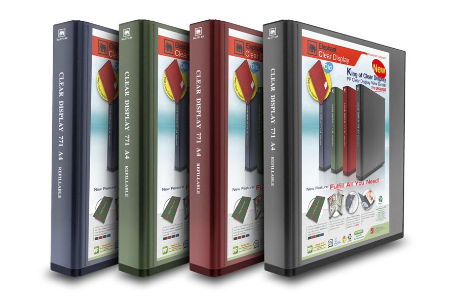 แฟ้มโชว์เอกสาร 3ห่วง #771 ตราช้าง