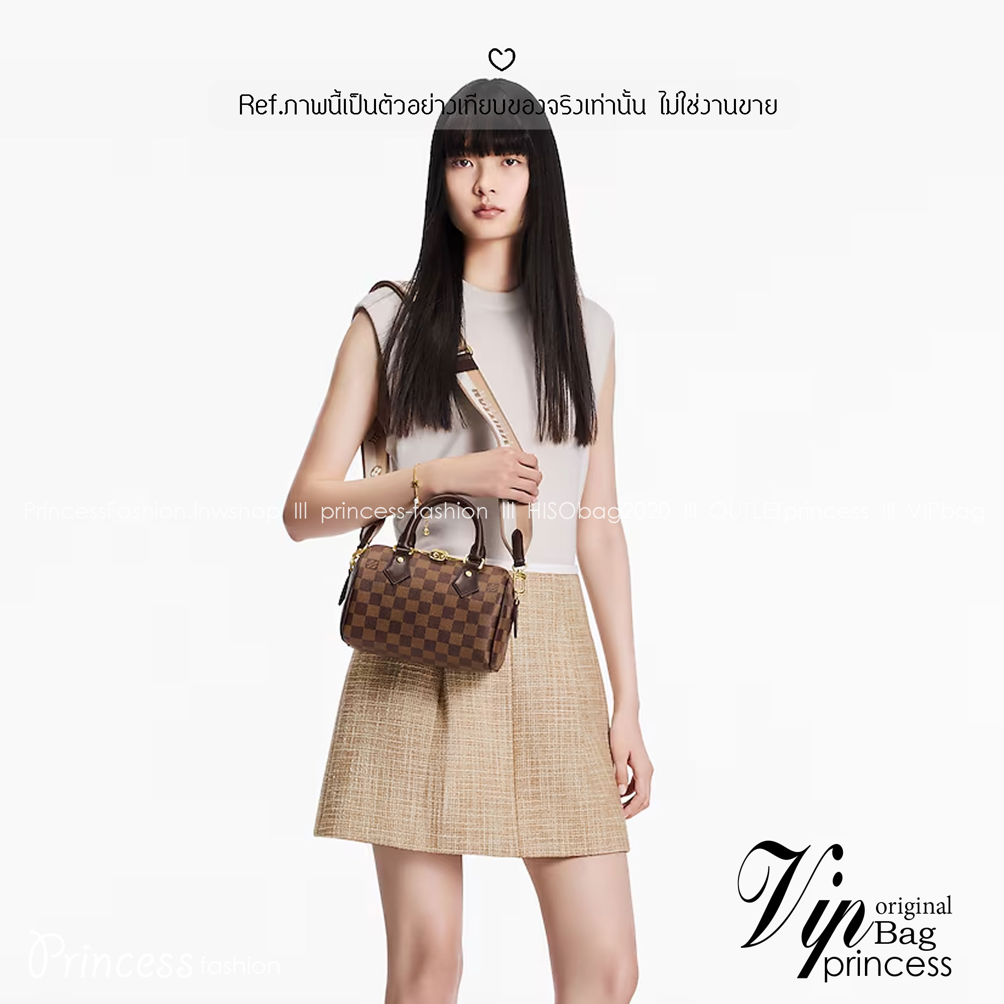 ORI หนังแท้ | LV Speedy 20 Bandoulière Damier Ebene กระเป๋าทรงหมอนสปีดี้แคนวาสคลาสสิกไซส์เล็ก พร้อมสายสะพายผ้าสปอร์ต รุ่นท็อปฮิตในตำนาน สวยงามตลอดกาล แต่งขอบหนังสีน้ำตาล Chocolate ไลฟ์สไตล์แอคทีฟคล่องตัว