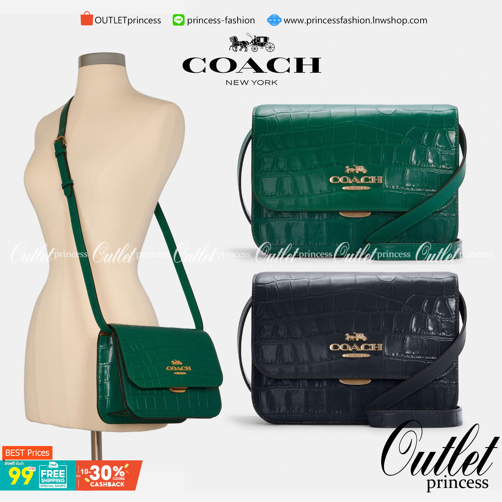COACH C5631 BRYNN FLAP CROSSBODY แซ่บที่สุด ใหม่ที่สุด!! คอลเลคชั่นใหม่!! มองยังไงก็หลงรักละสายตาไม่ไหว กระเป๋าสะพายข้างลุคไฮน์ ที่ดีไซน์ออกมาได้ปัง และดูแพงมากๆ ด้วยดีเทลคลาสสิค รูปทรงใช้งานง่าย เรียบๆแต่มีดีเทล วัสดุหนังลายจระเข้ สวยม้าก!!! เปิด-ปิดด้วย
