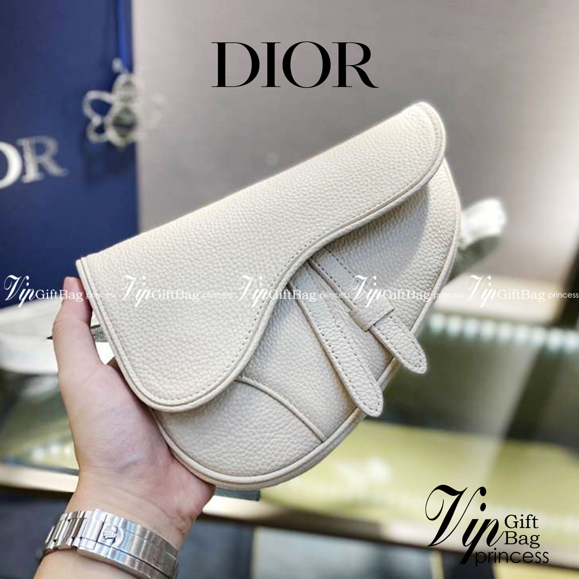 หนังแท้ DIOR GRAINED CAFLSKIN MINI SADDLE BAG พร้อมส่งที่ไทย งานหนังแท้ออริจินอล ภาพสินค้าถ่ายจากงานขายจริง ใช้งานต่างประเทศได้