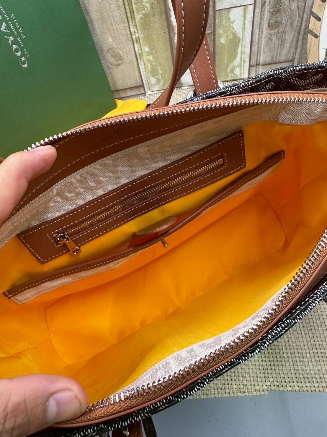 7 สี ORI หนังแท้ | GOYARD Goyardine Sac Marie Galante 35cm / Goyard Tote Bag กระเป๋าสะพายทรงโท้ท พร้อมหูจับใช้งานง่าย ภายในโล่งกว้าง หรูหราลงตัว