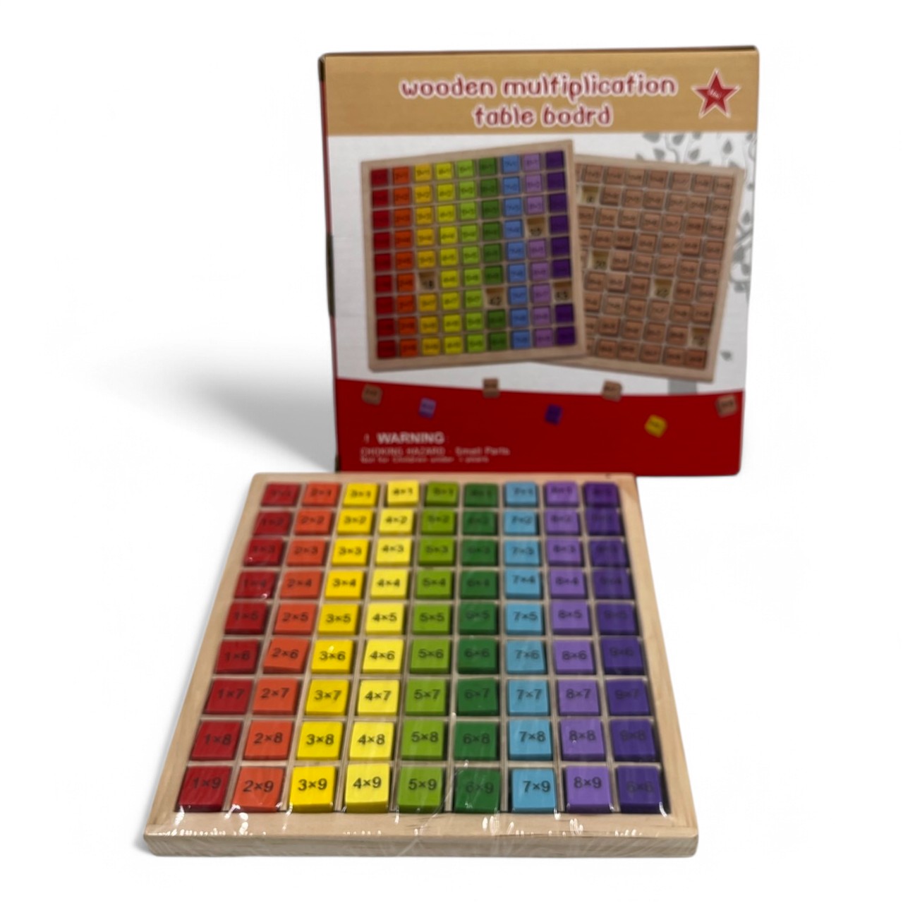 กระดานสูตรคูณไม้แบบสี