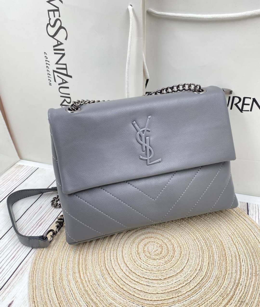 VIP 🥂 YVES SAINT LAURENT Large Sunset Shoulder Bag / YSL Shoulder Bag 11" ภาพสินค้าถ่ายจากงานขายจริง พร้อมส่งที่ไทย