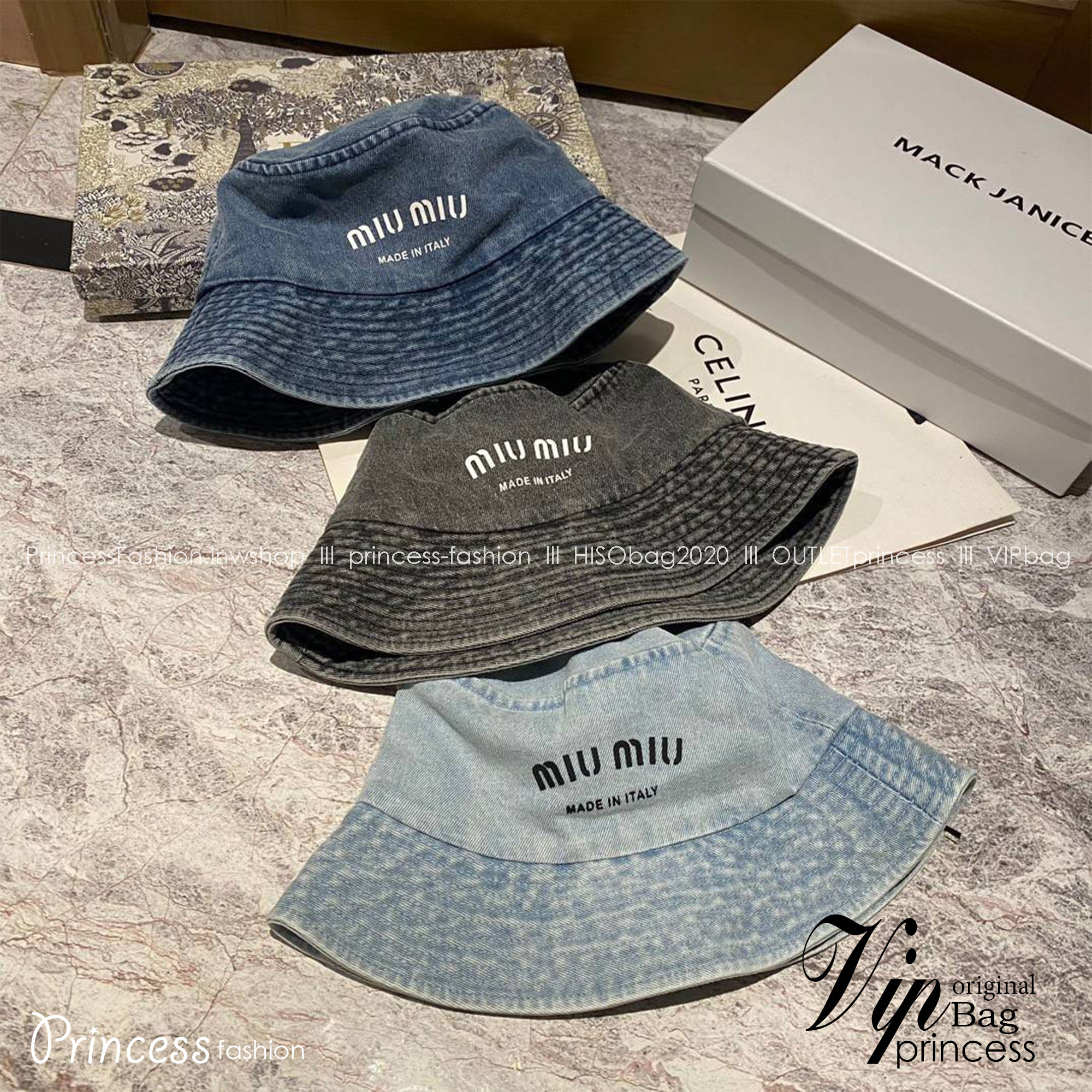 MIU MIU Denim Logo Bucket Hat / MIU MIU Bucket Hat "ของมันต้องมี" หมวกงานคุณภาพที่สุด เกรดท็อปออริ เดนิมสุดคลาสสิก ใช้งานต่างประเทศได้ พร้อมส่งแน่นๆ สั่งแจกเป็นของขวัญ หรือซื้อเก็บไว้ใช้เองรับรองเลิศจ้า!!