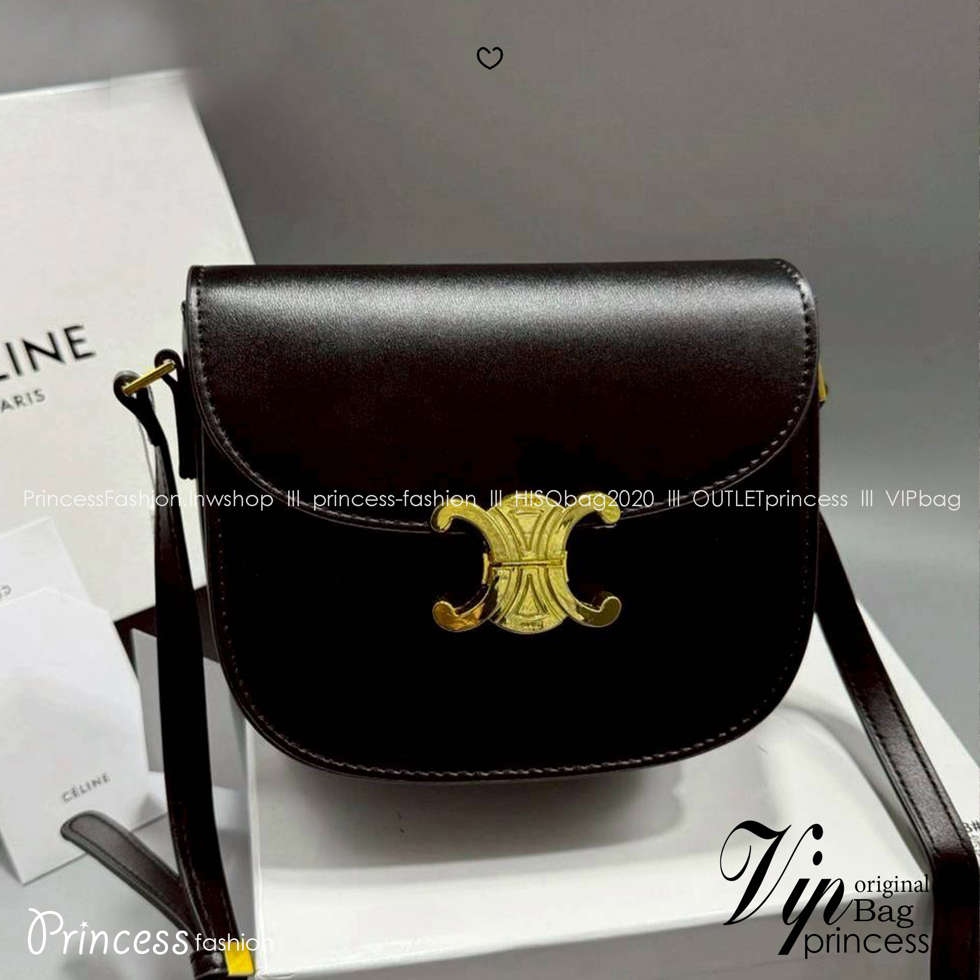 CELINE Besace Clea in Shiny กระเป๋าสะพายทรงสวย โค้งมนอยู่ทรงพร้อมโลโก้หน้าสีทองสวยหรู Best item ดีไซน์เรียบหรูดูแพง ฮิตสุดในเกาหลี ใช้ได้ทั้งชายหญิง