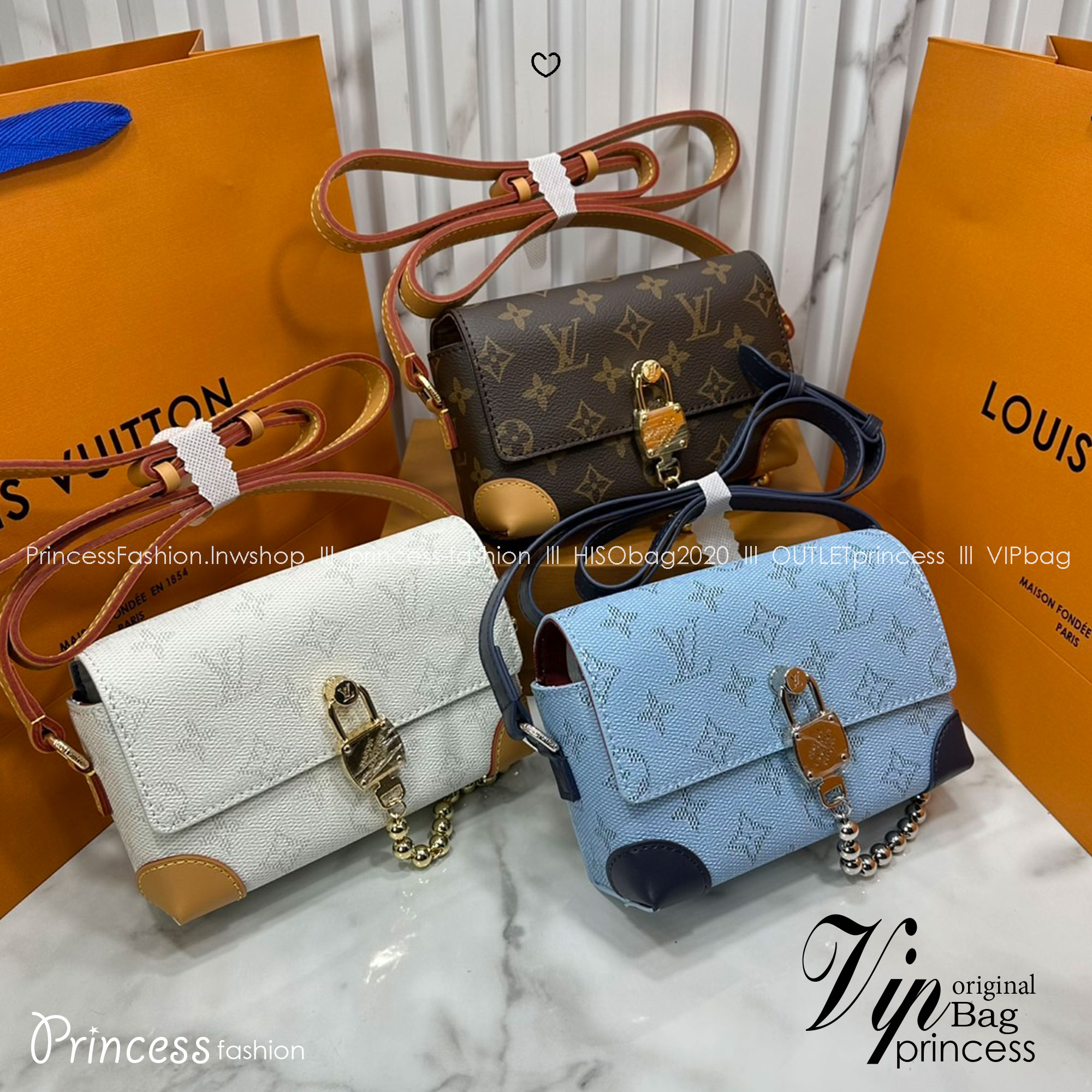 ORI หนังแท้ | LV Steamer crossbody bag Monogram Canvas / LV Trunk Bag กระเป๋าสะพาย กระเป๋าสตางค์แบบสะพายรุ่น Steamer รังสรรค์จาก Monogram แคนวาส แต่งขอบหนัง Aged Natural และฮาร์ดแวร์สีทอง