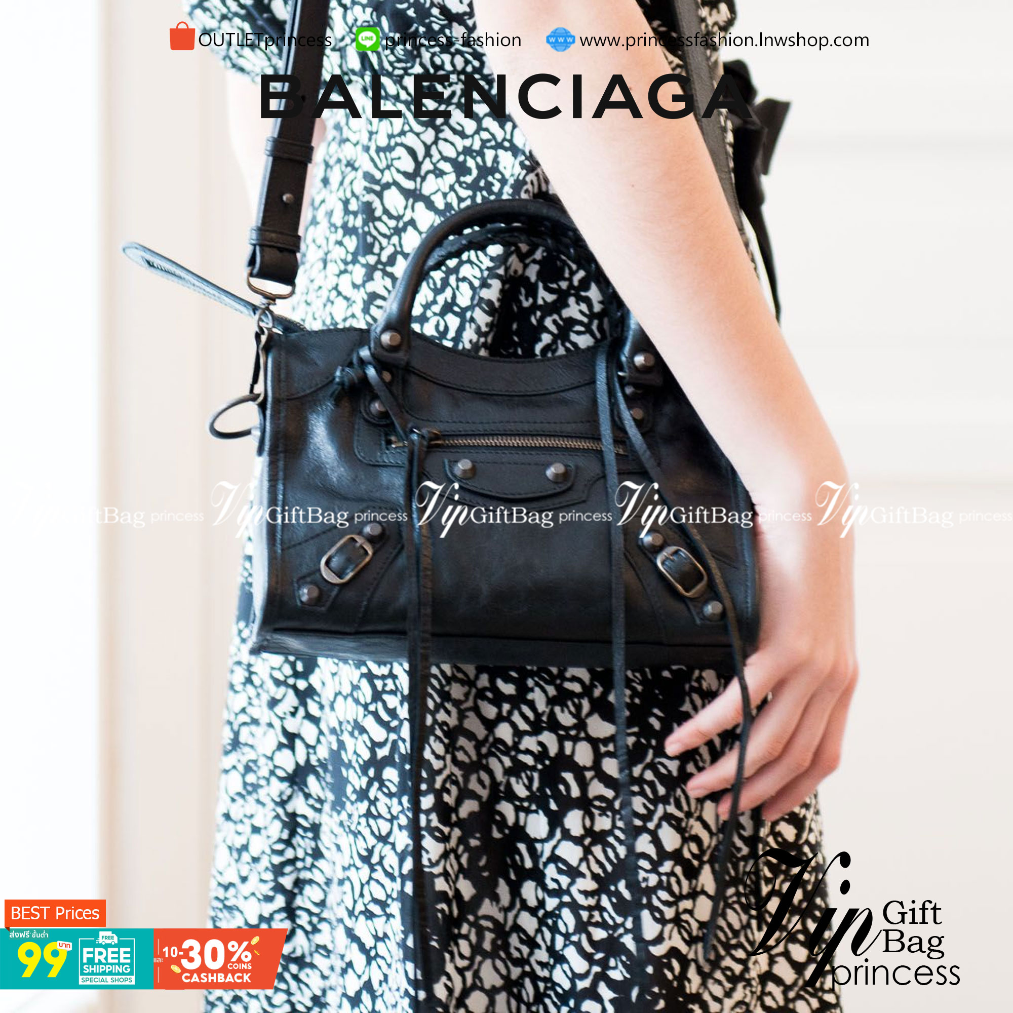VIP 】หนังแท้ BALENCIAGA Classic City Mini Shoulder Bag พร้อมส่งที่ไทย